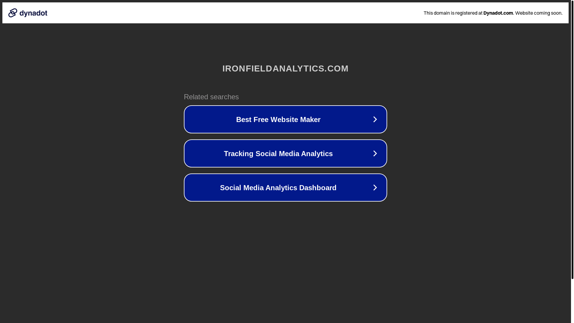 website screenshot of https://ironfieldanalytics.com/