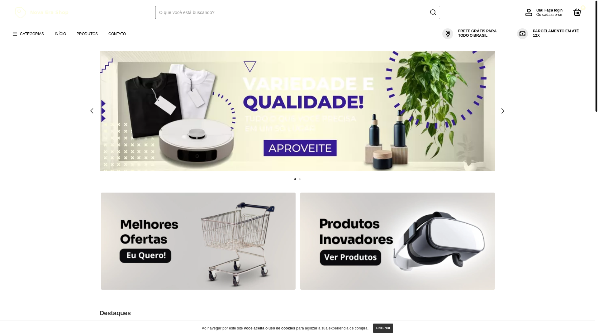 website screenshot of https://nova22shop.com.br/