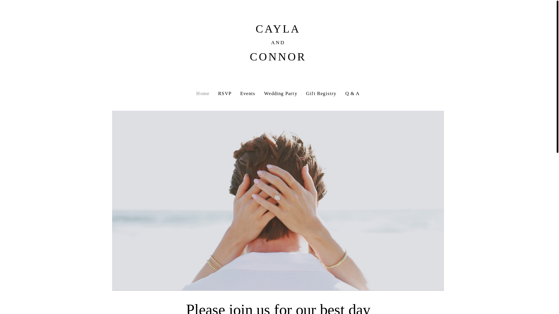 website screenshot of https://caylaandconnor.com/