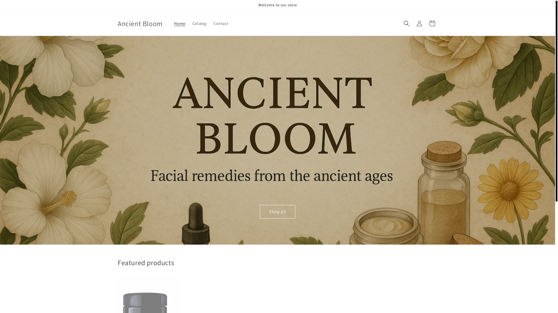 website screenshot of https://ancientbloom.shop/