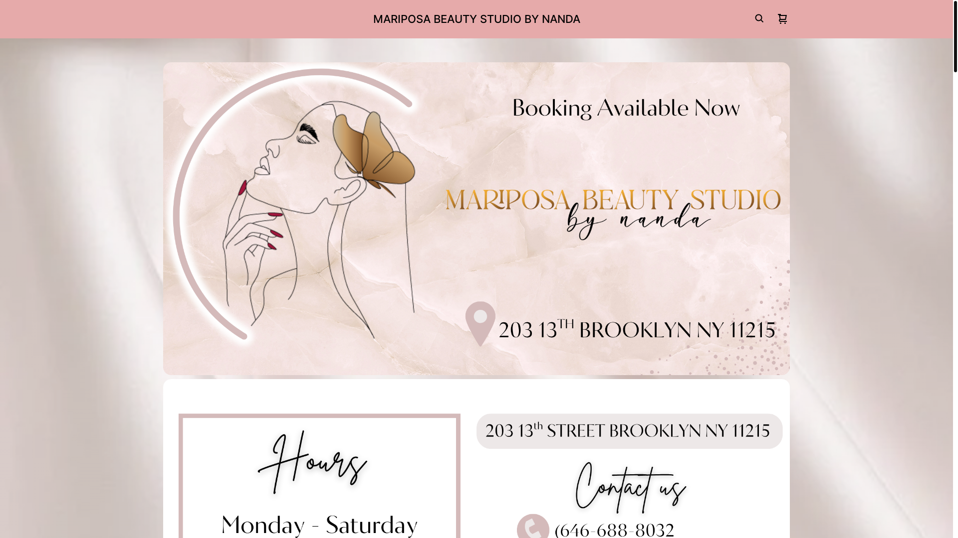 website screenshot of https://mariposabeauty13.com/