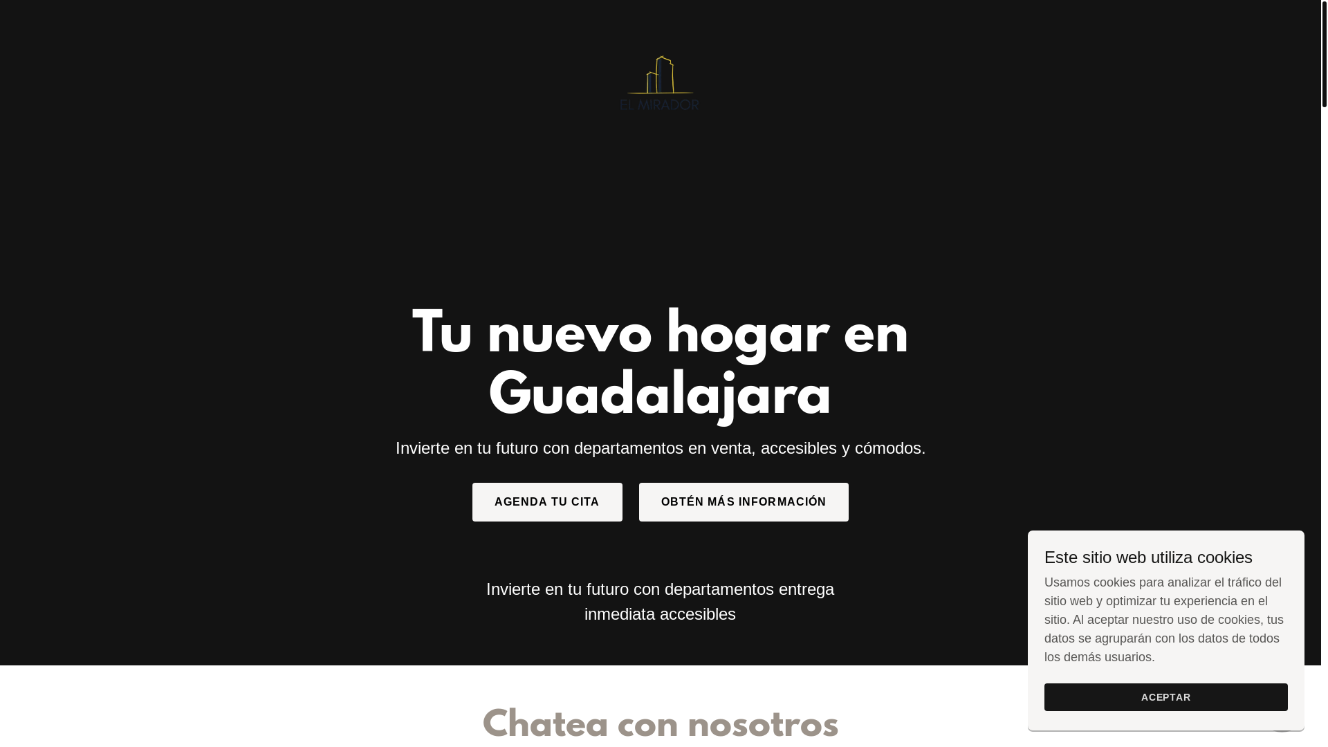 website screenshot of https://elmiradordepartamentos.com/