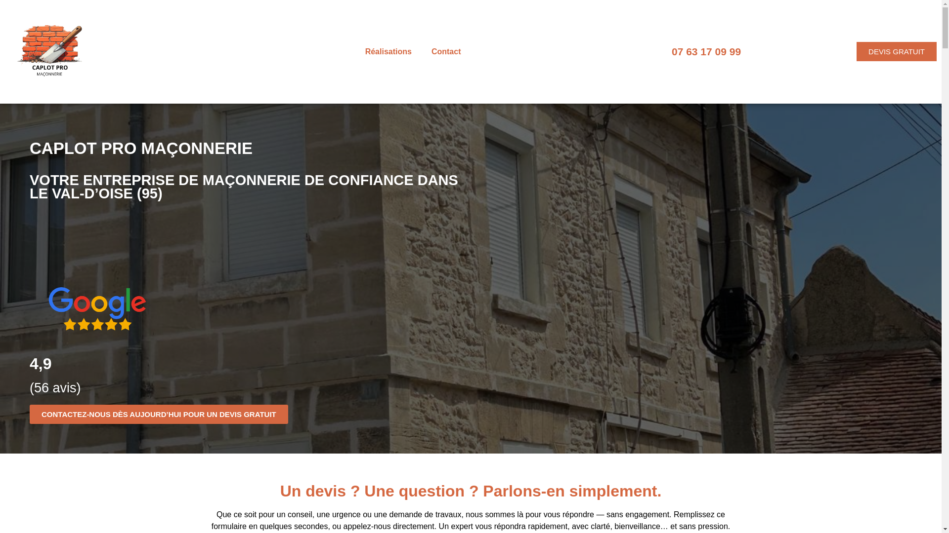 website screenshot of https://caplot-pro-maconnerie.fr/