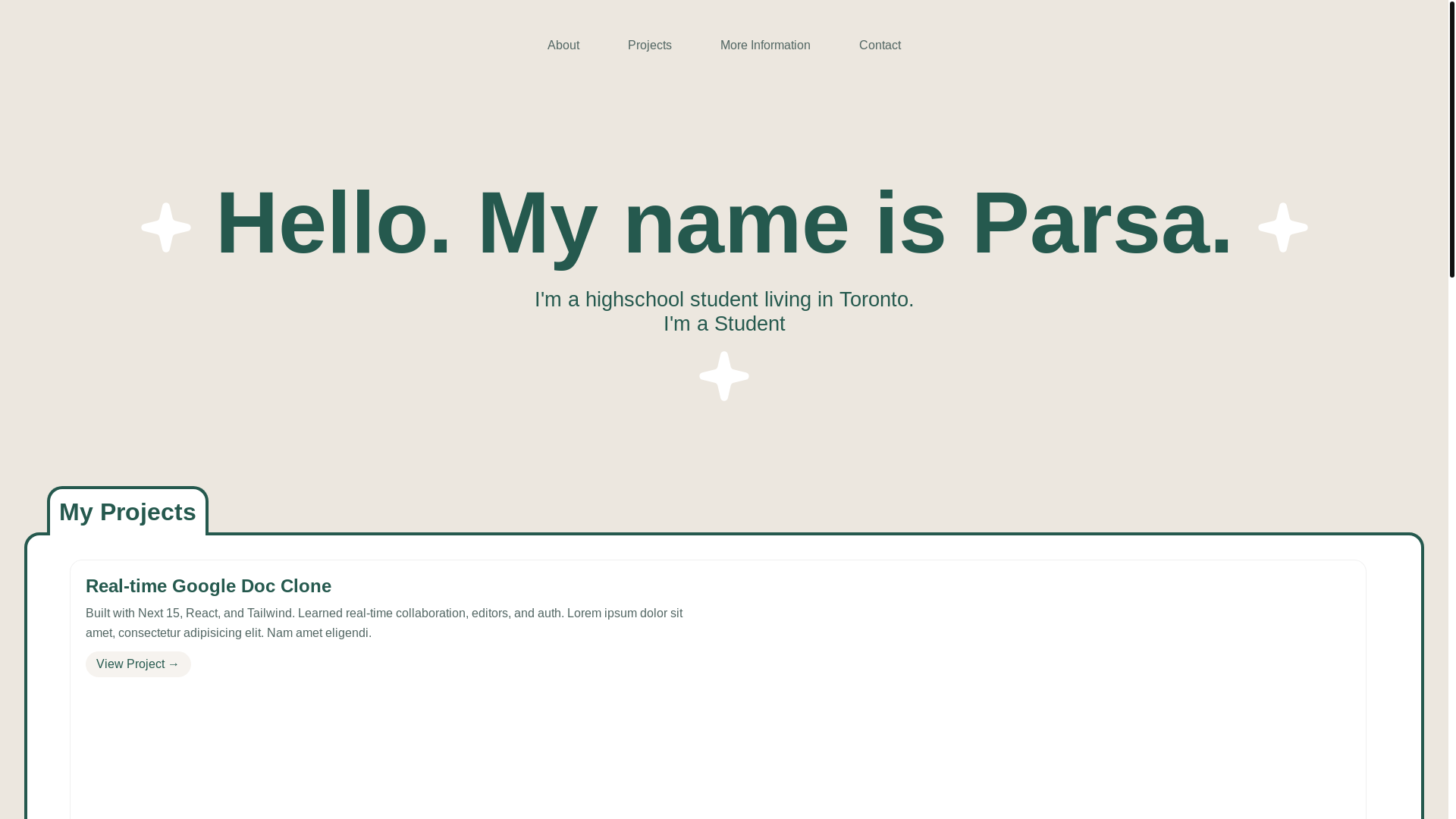 website screenshot of https://parsakeshavarzi.com/