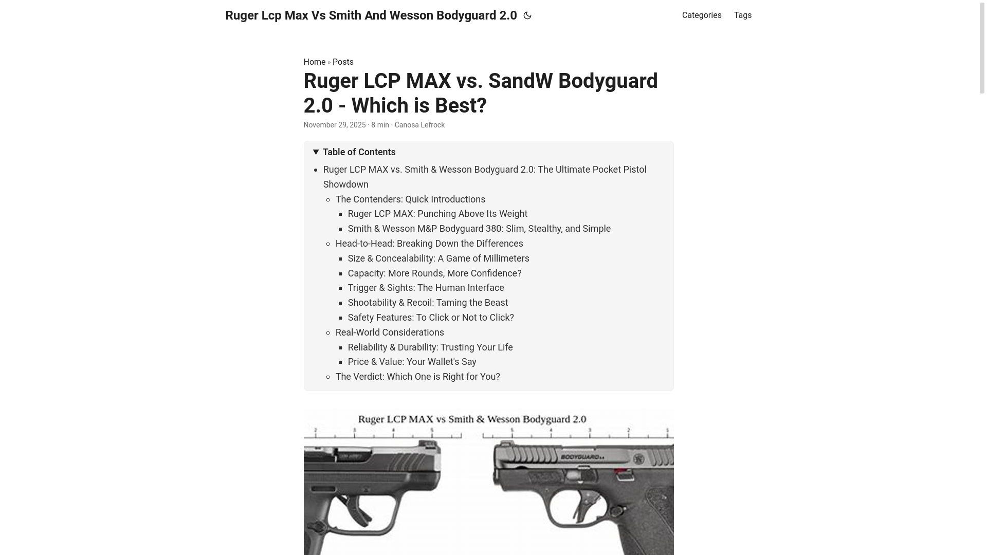website screenshot of https://rugerlcpmaxvssmithandwessonbodyguard20.pages.dev/
