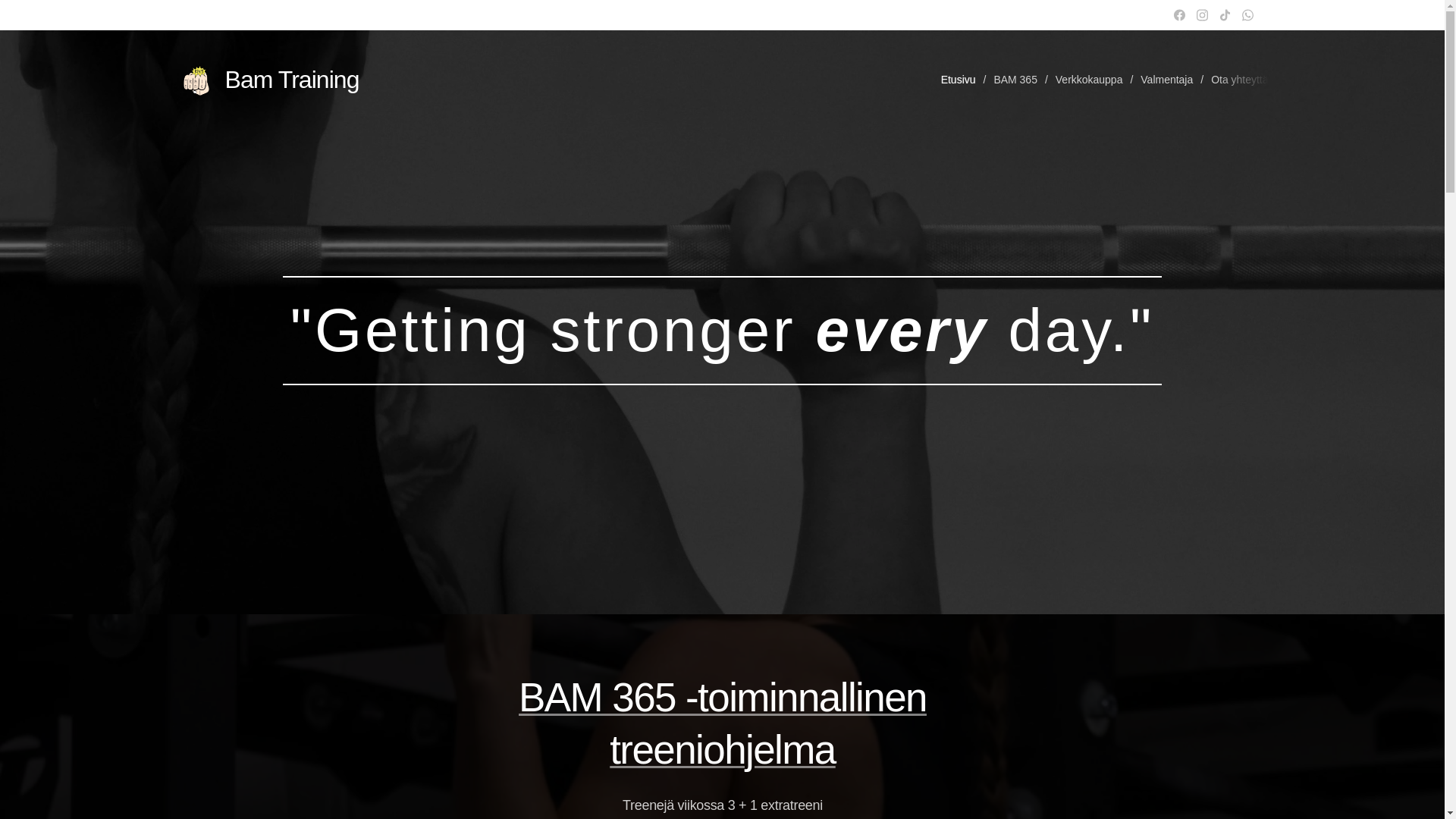 website screenshot of https://bamtraining.fi/