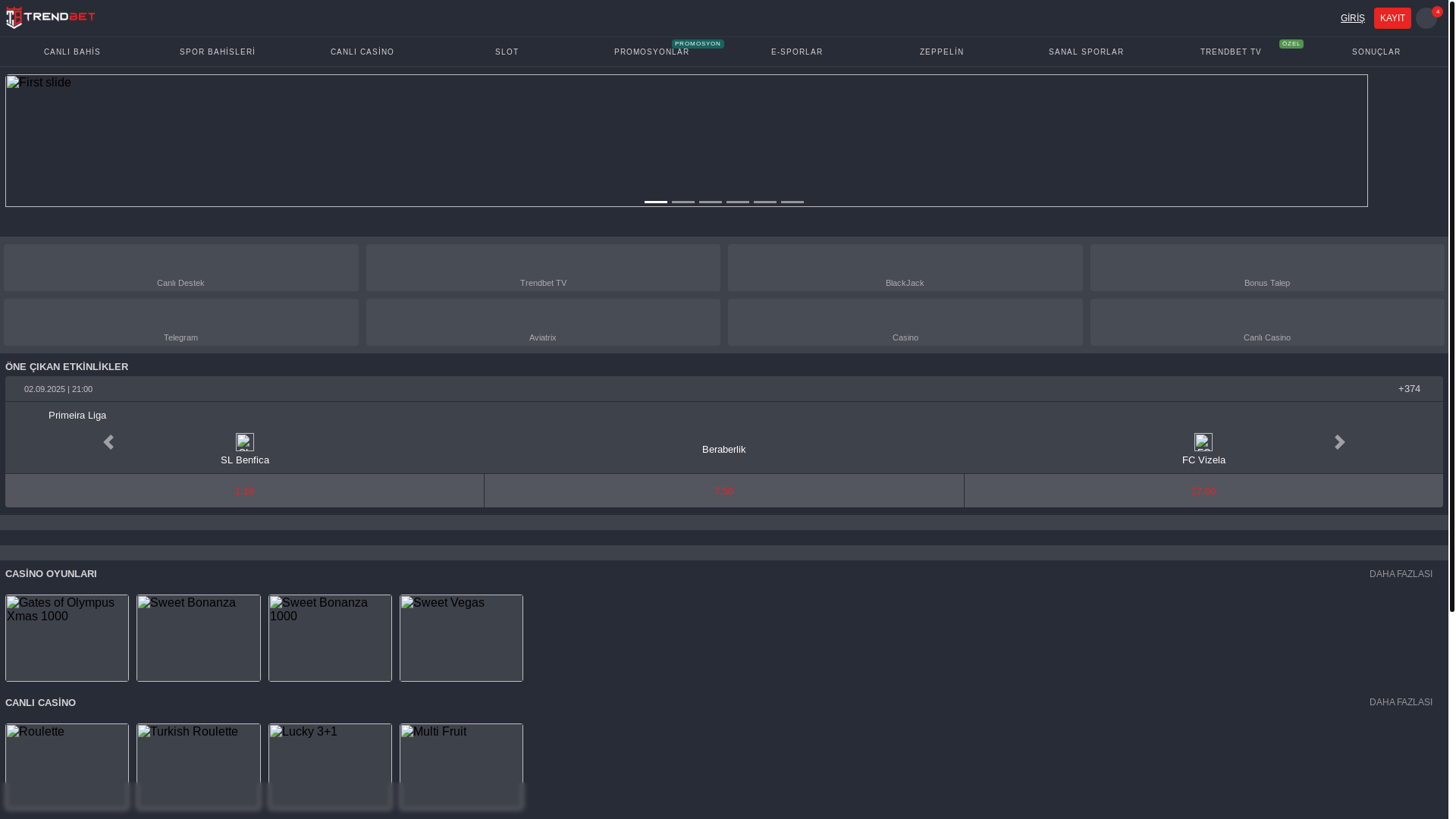 website screenshot of https://731trendbet.com/