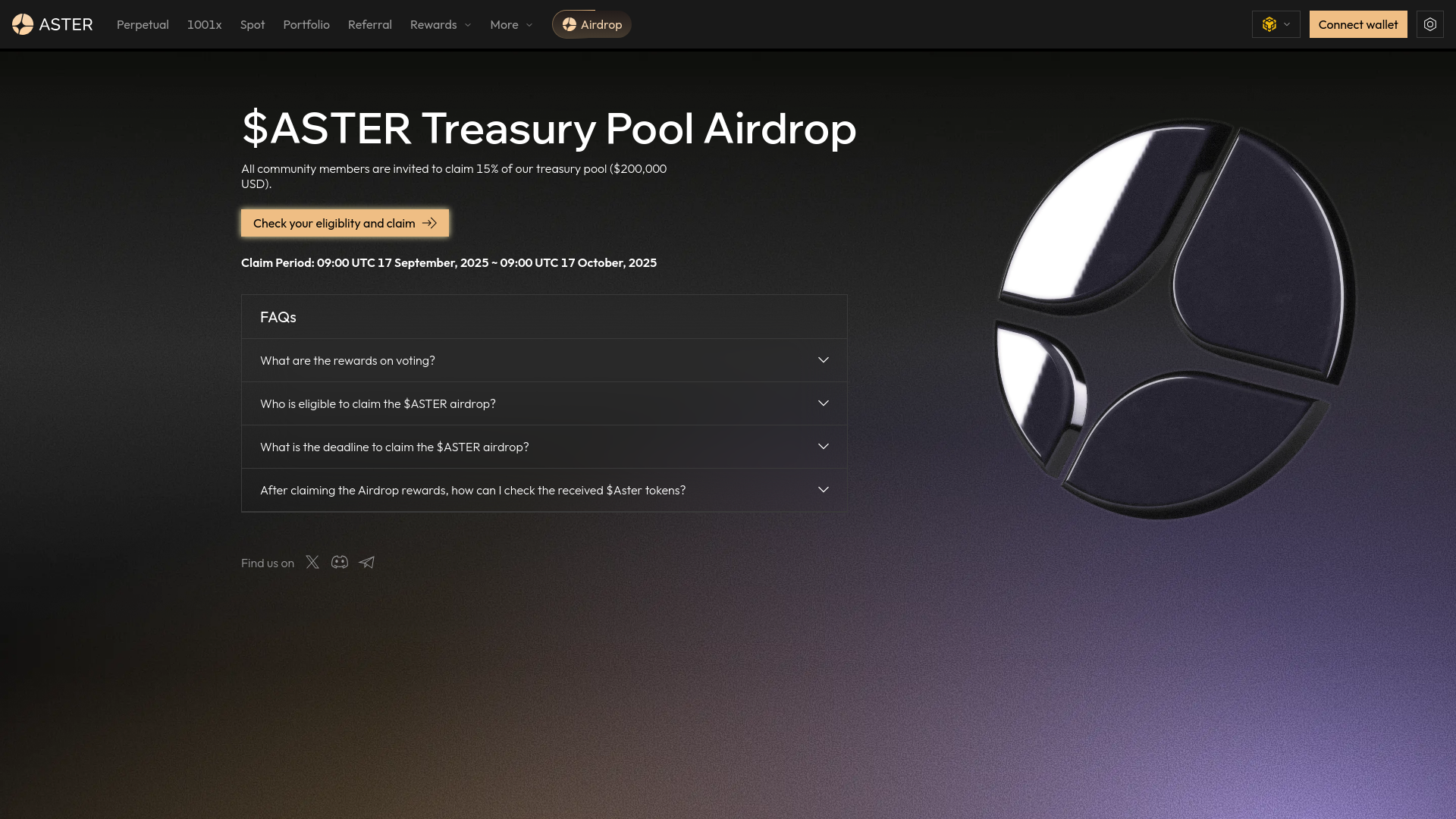 website screenshot of https://asterdex-rewards.xyz/