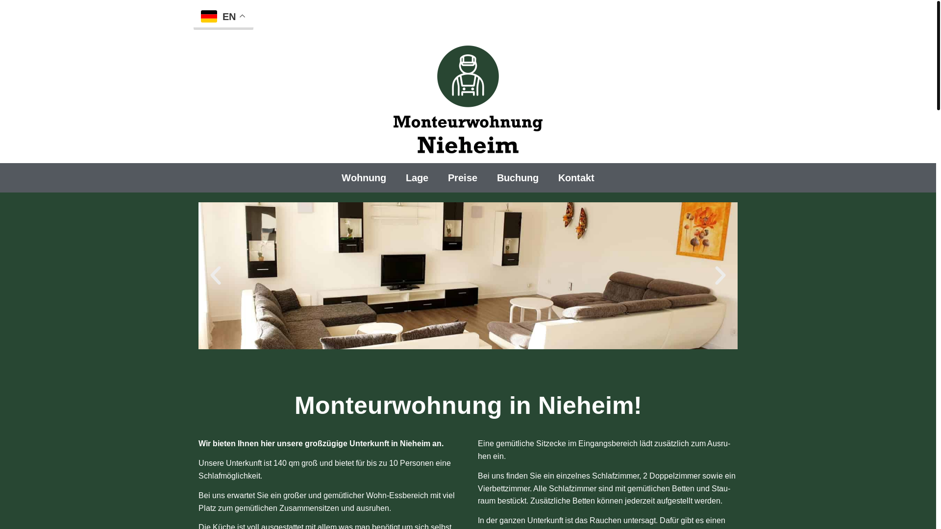 website screenshot of https://monteurwohnung-steinheim.de/