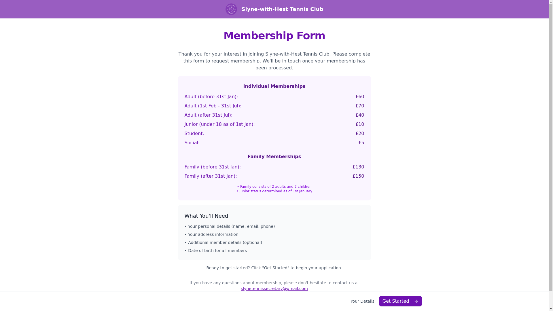 website screenshot of https://slynetennis.club/