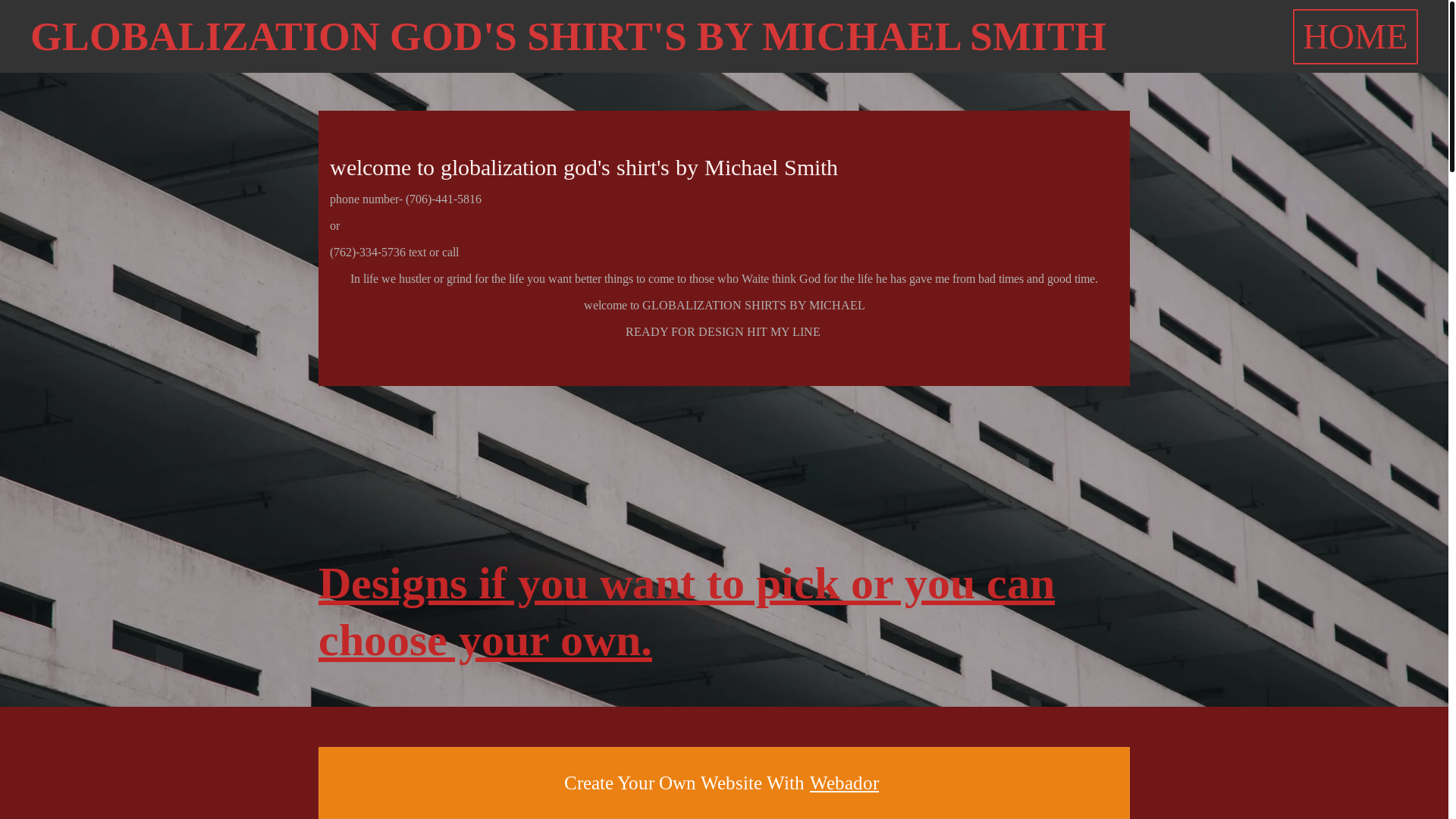 website screenshot of https://globalization-gods-shirts-by-michael-smith.com/