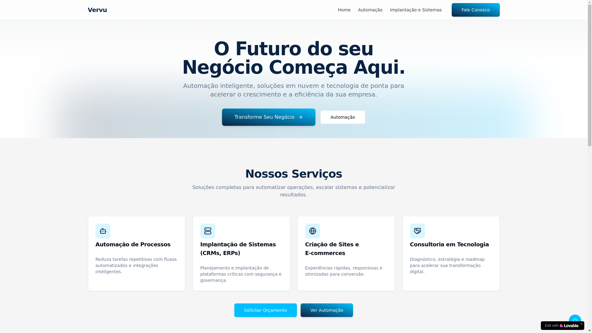 website screenshot of https://vervu.com.br/