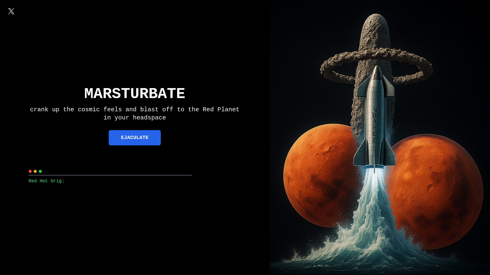 website screenshot of https://marsturbate.xyz/
