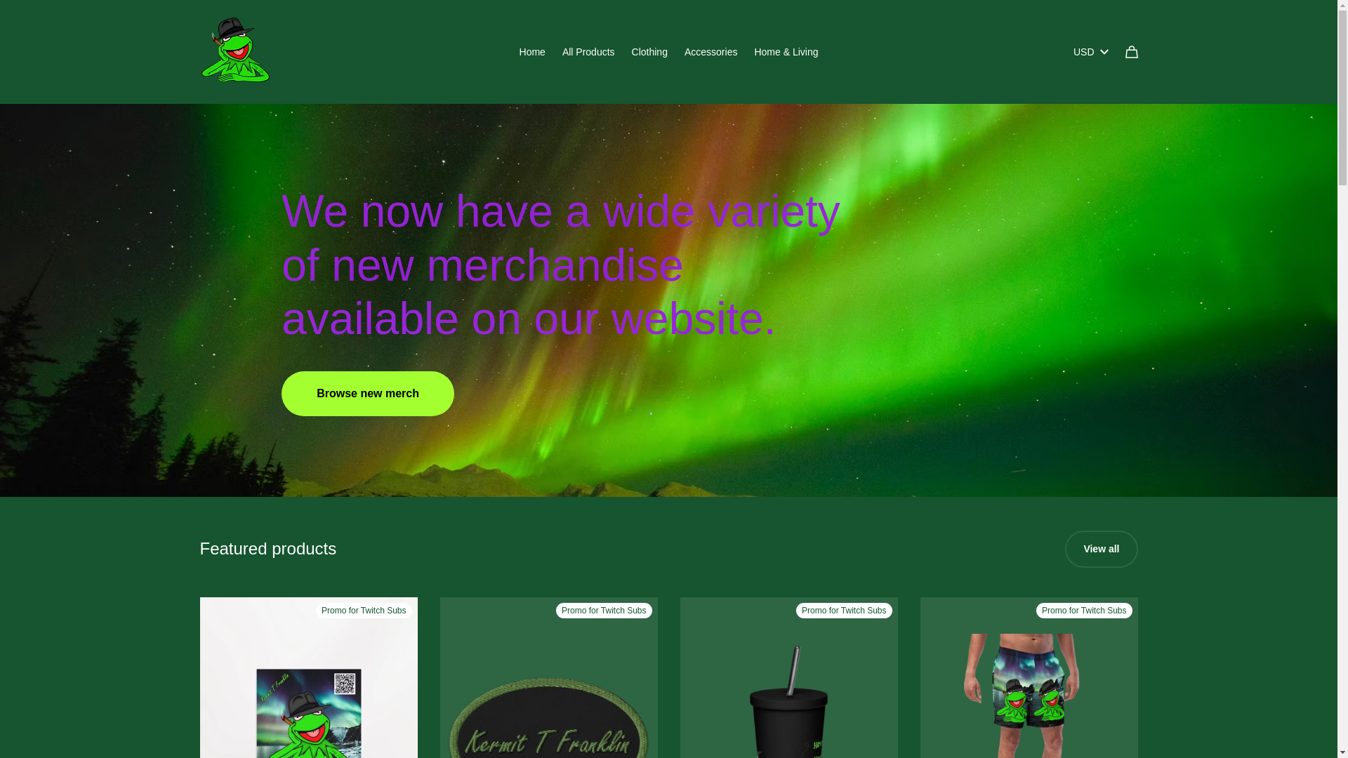 website screenshot of https://kermitfranklin.store/