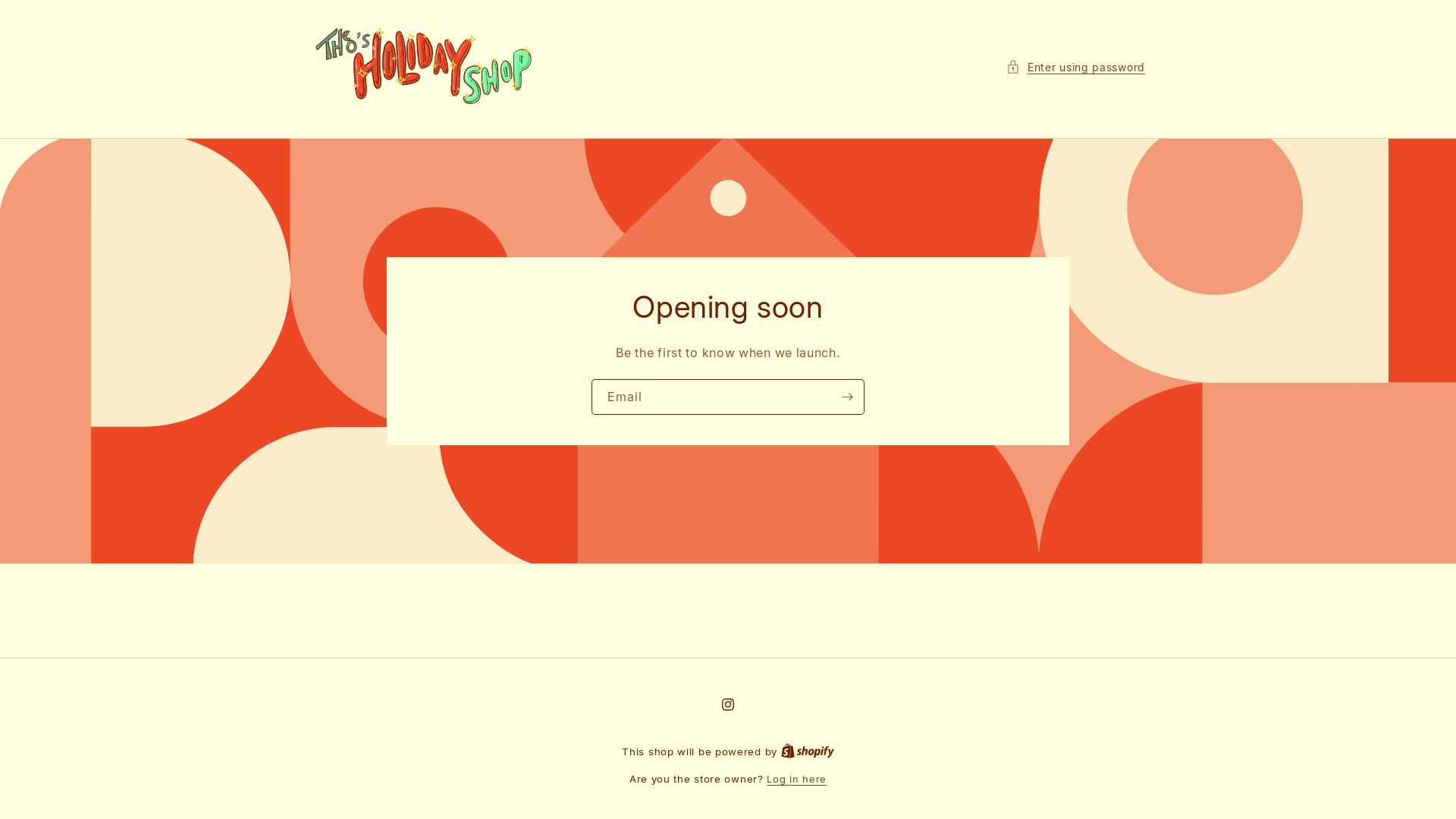 website screenshot of https://theosholidayshop.com/