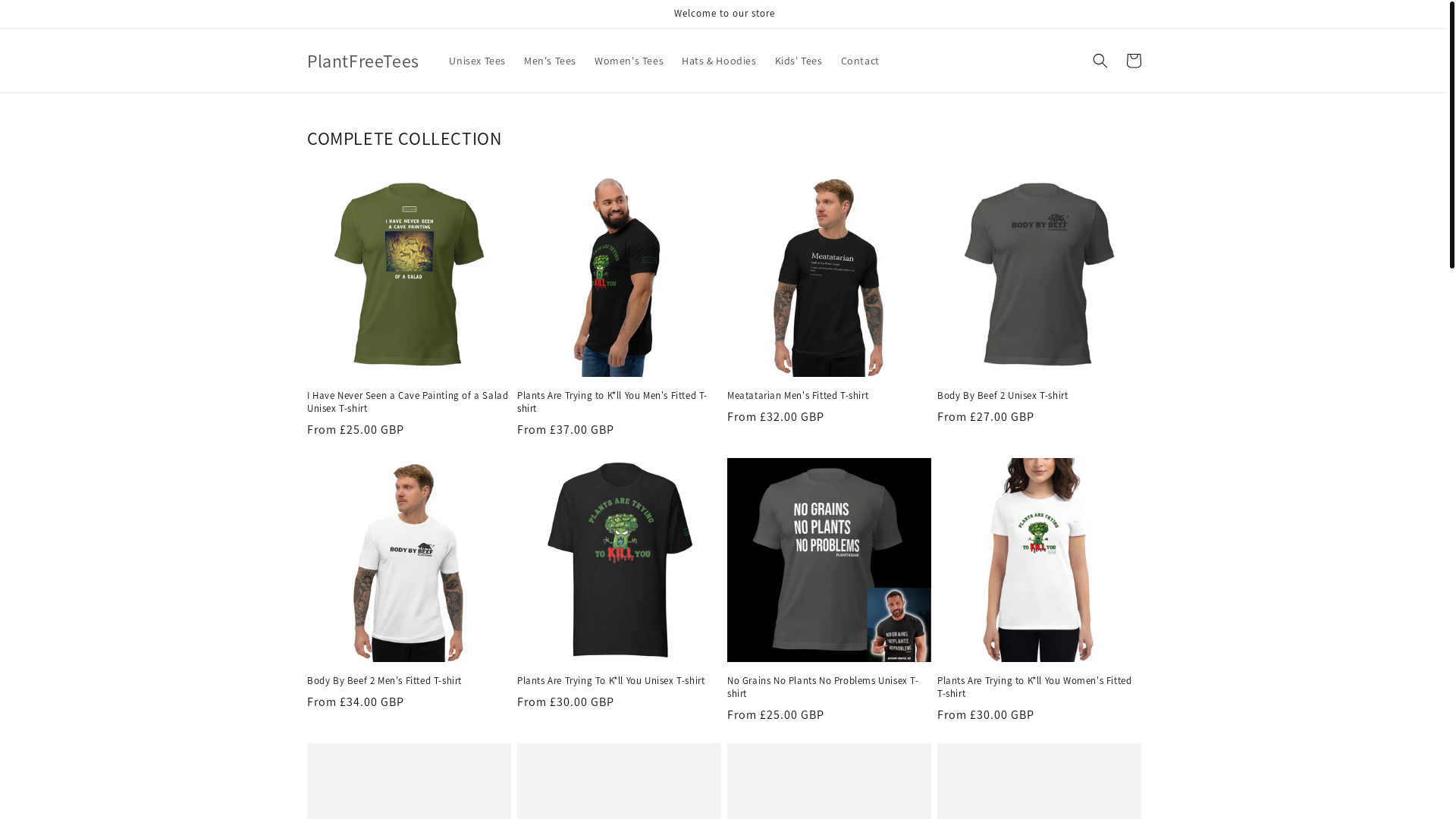 website screenshot of https://plantfreetees.org/