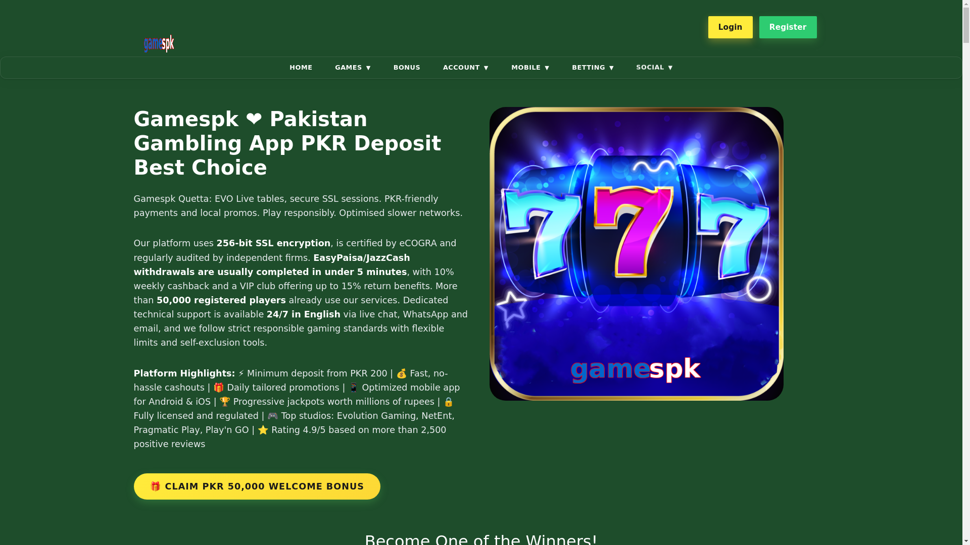 website screenshot of https://gamespkp.com/