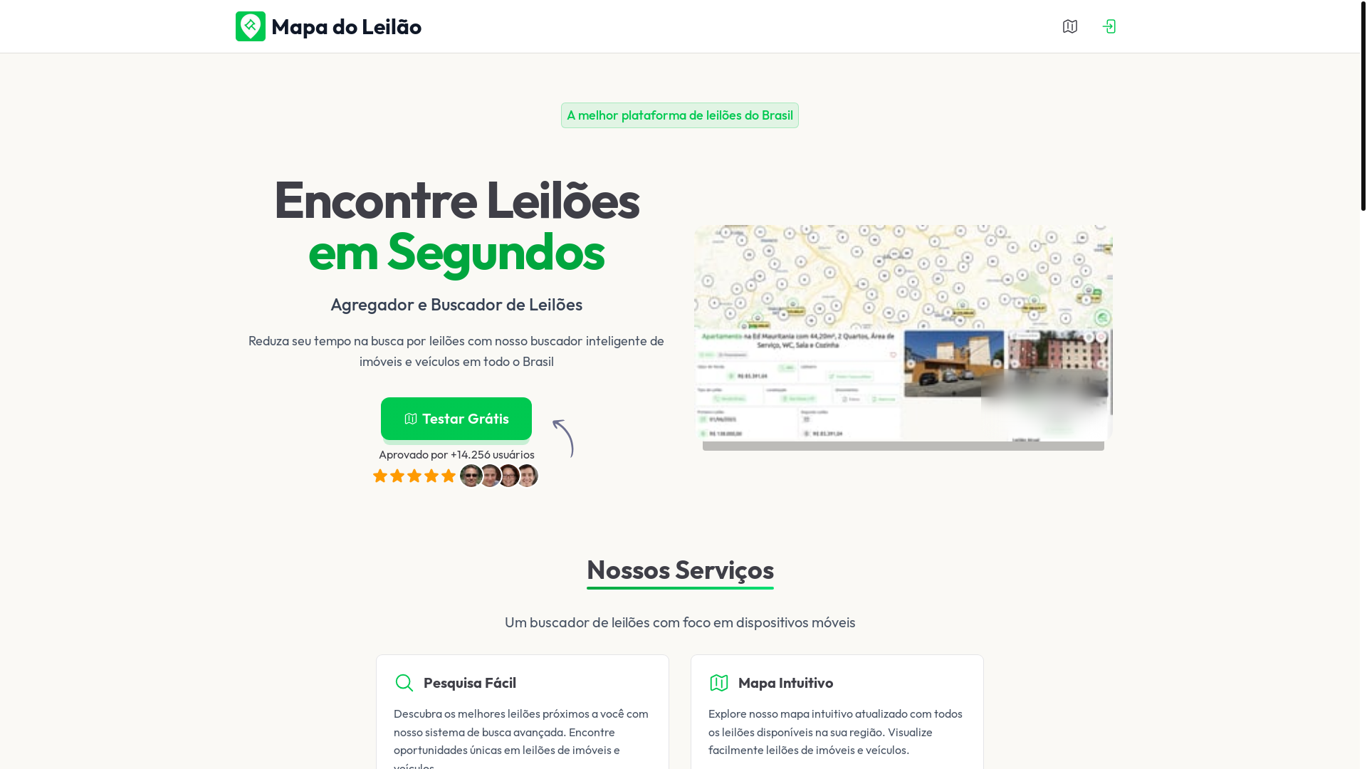 website screenshot of https://mapadoleilao.pages.dev/