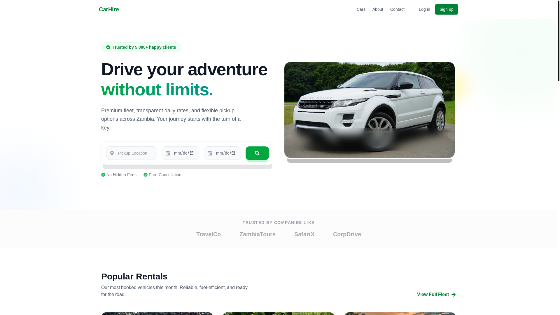 website screenshot of https://citydrivehire.com/