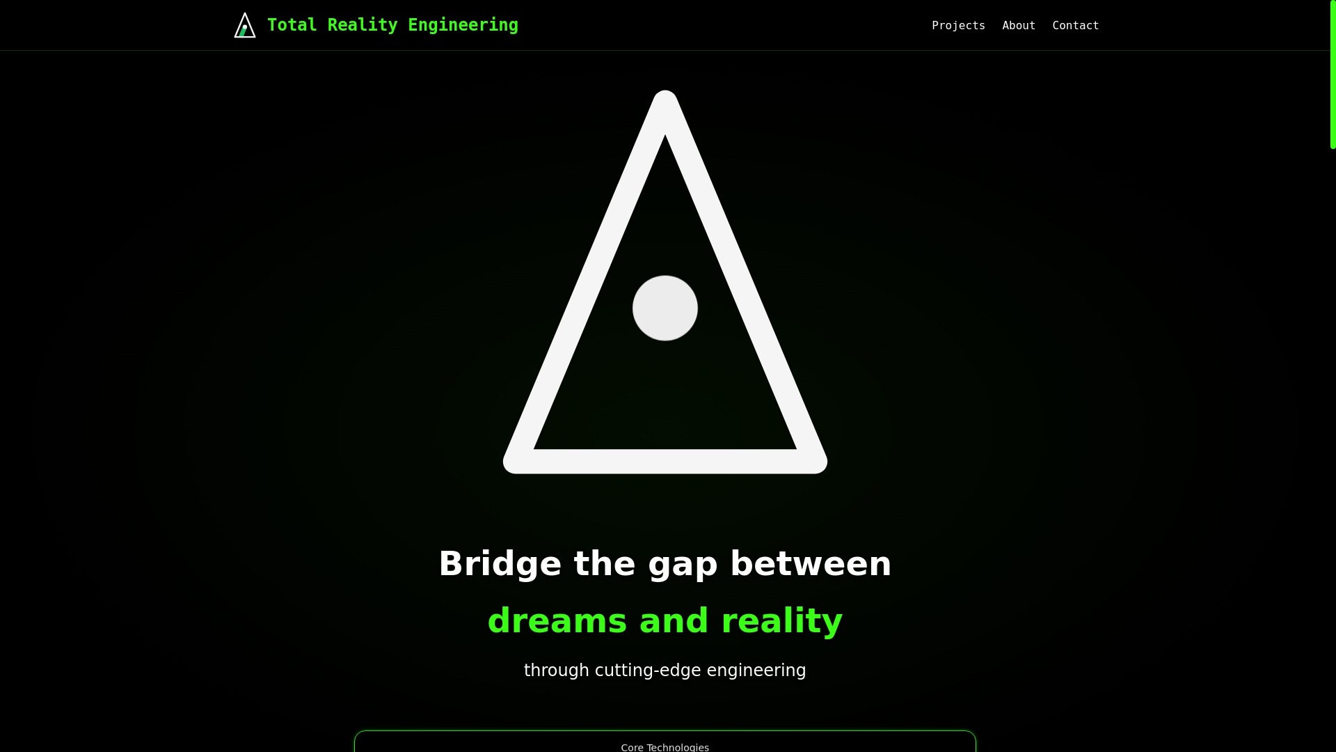 website screenshot of https://tre-website-3vx.pages.dev/