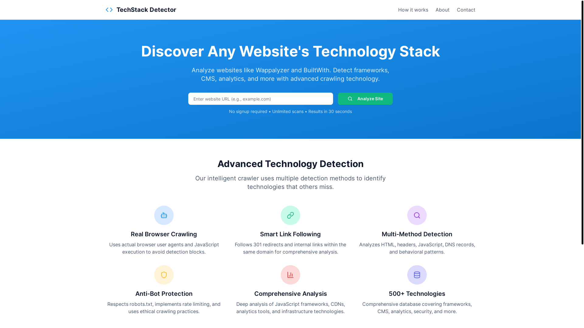 website screenshot of https://techstack-test.com/