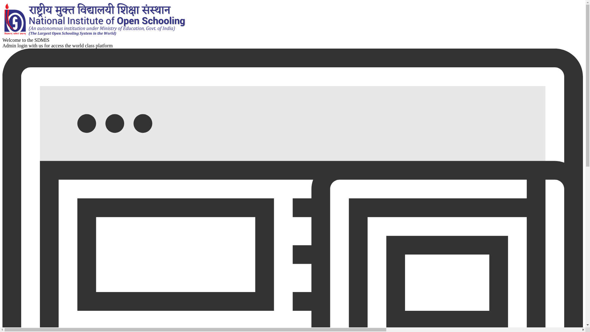 website screenshot of https://sdmisadmin.nios.ac.in/