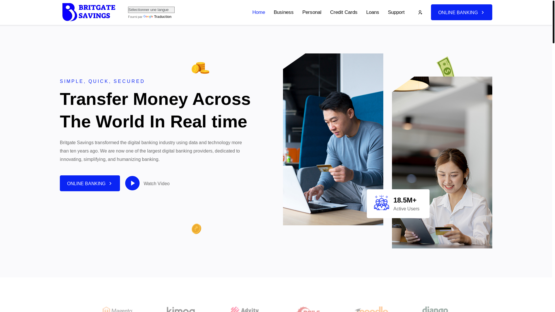 website screenshot of https://brigatesavings.com/