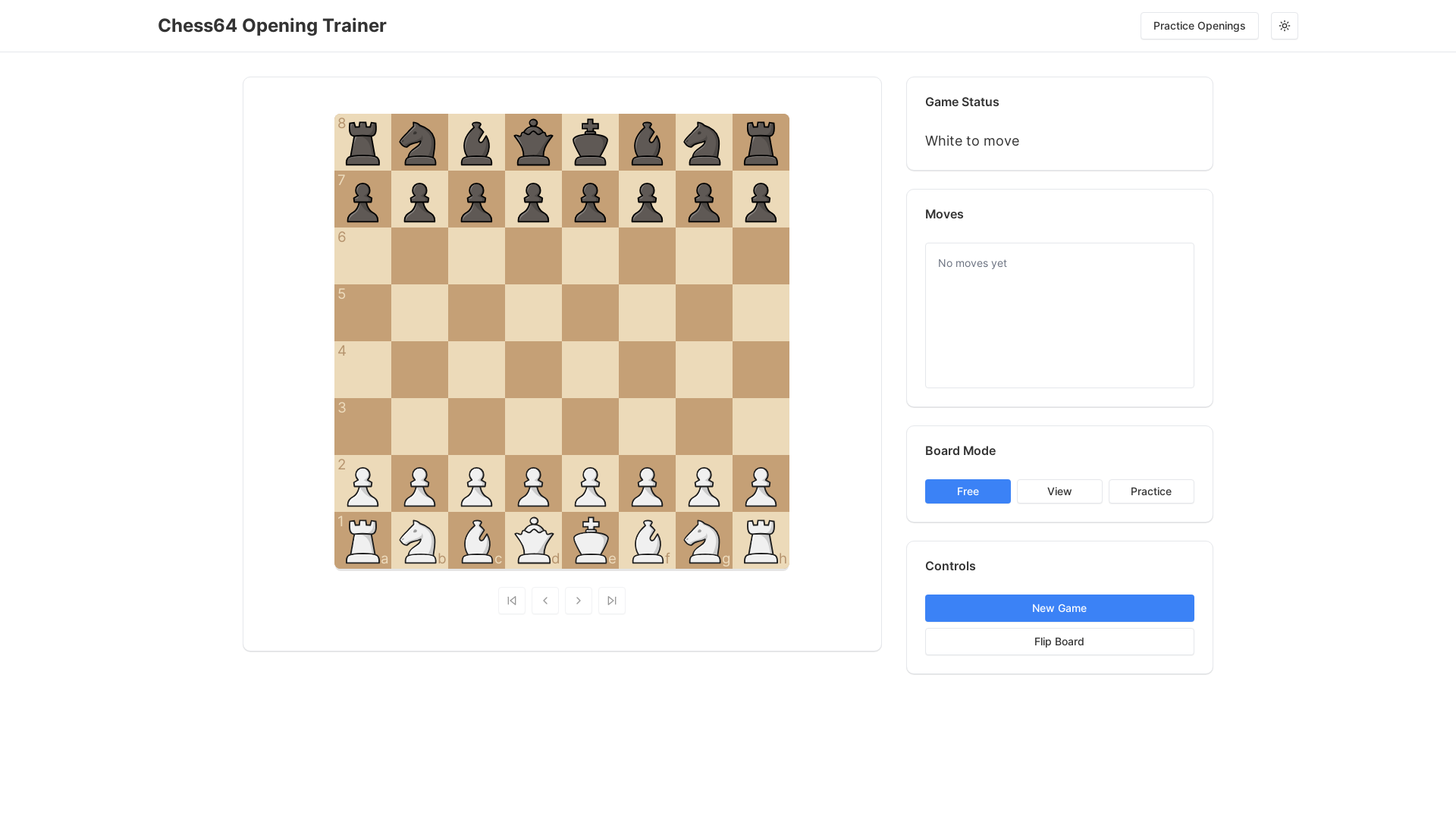 website screenshot of https://chess64-3m0.pages.dev/