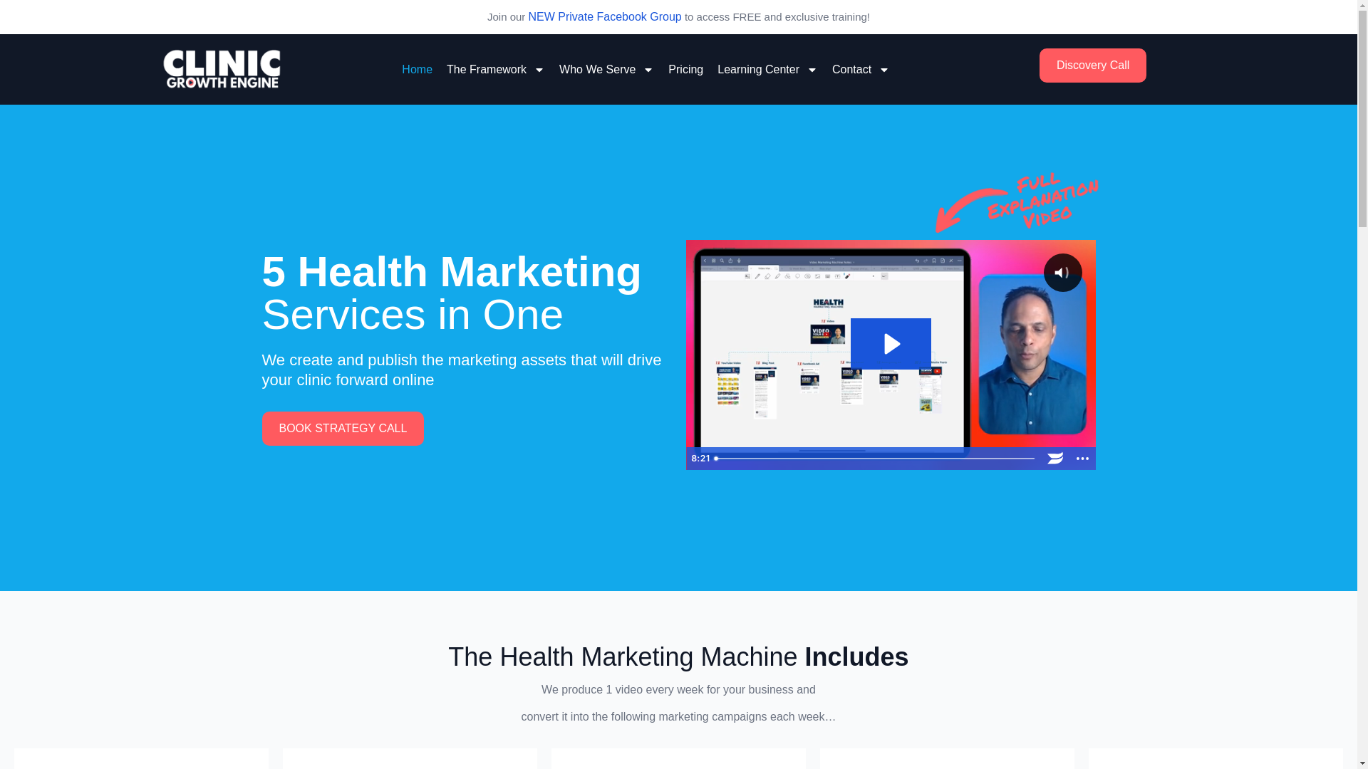 website screenshot of https://healthmarketingmachine.co/