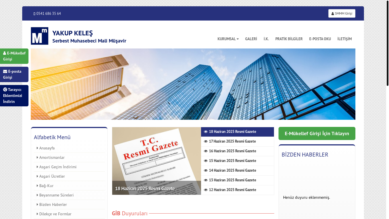 website screenshot of https://yakupkeles.com.tr/