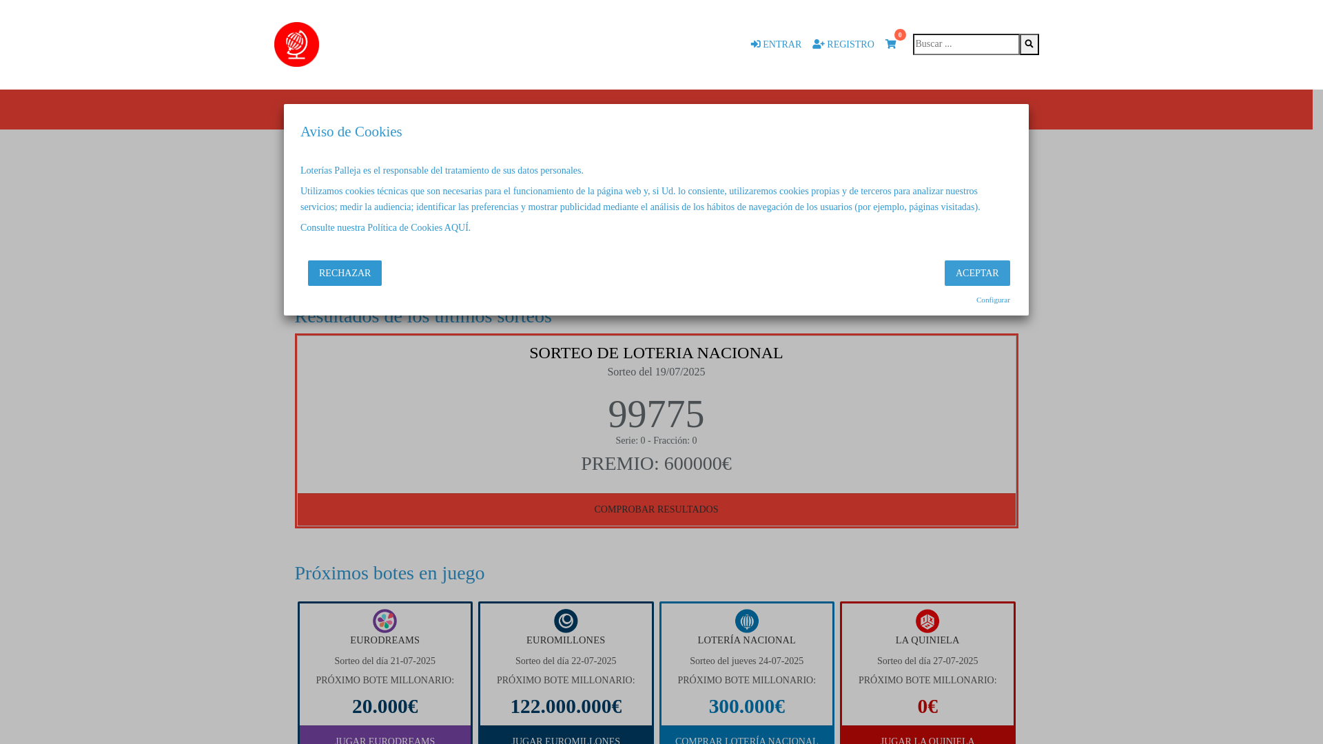 website screenshot of https://loteriaspalleja.es/