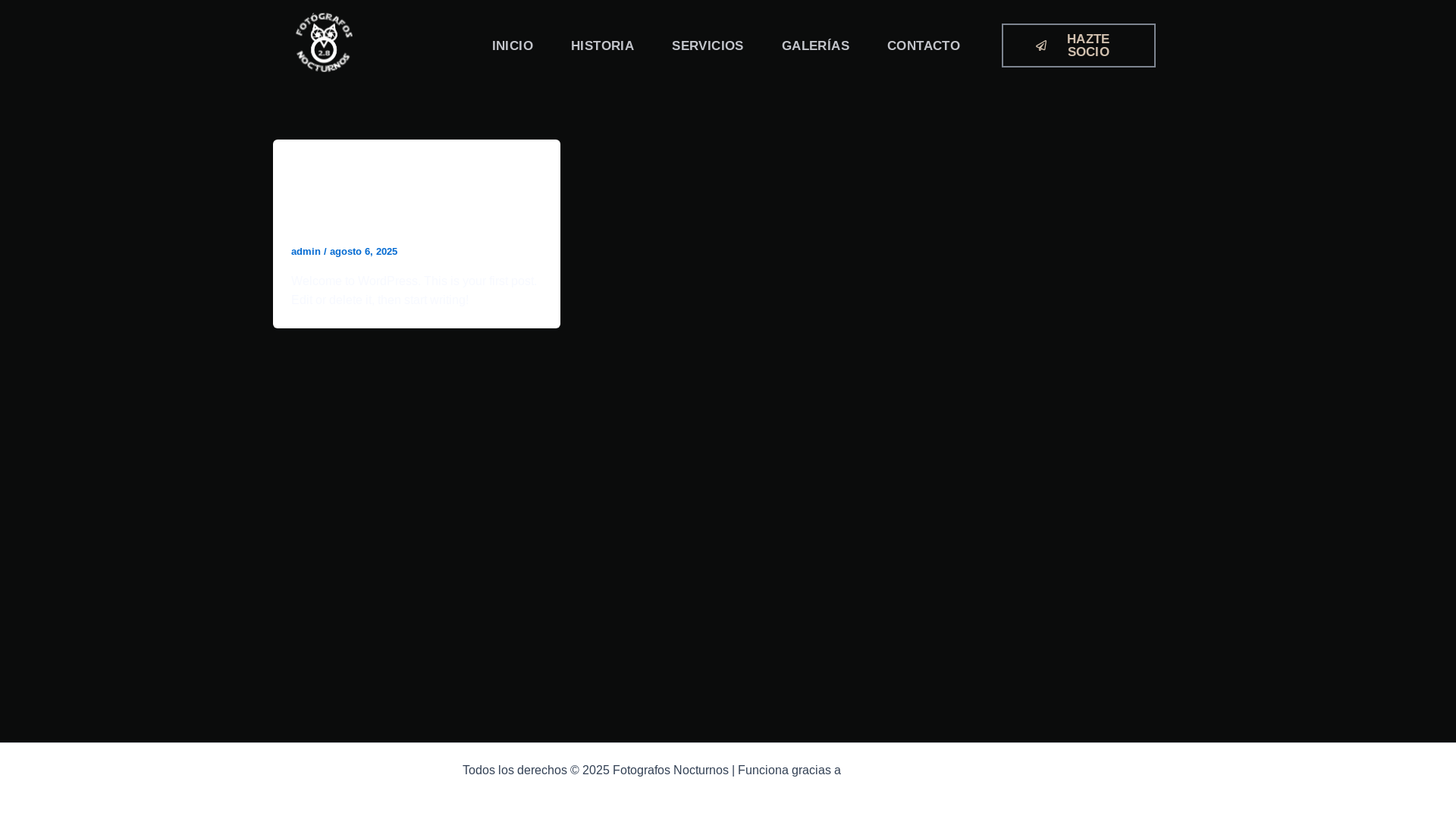 website screenshot of https://fotografosnocturnos.es/