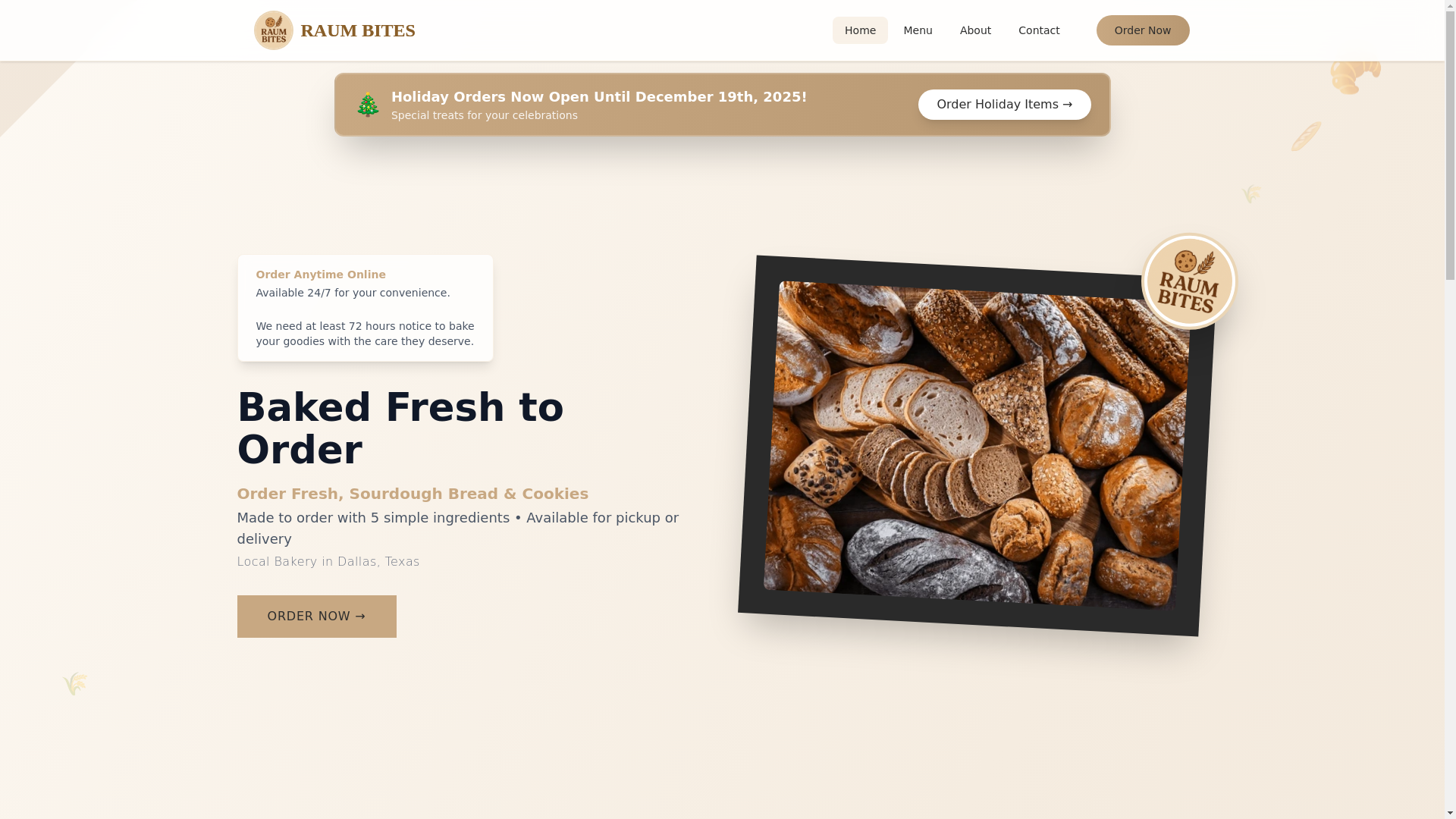 website screenshot of https://raumbites.pages.dev/