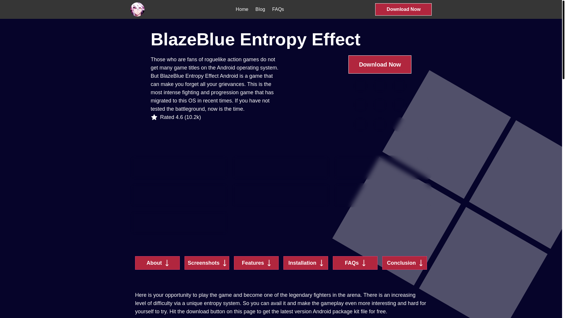 website screenshot of https://blazeblue-entropy-effect.pages.dev/