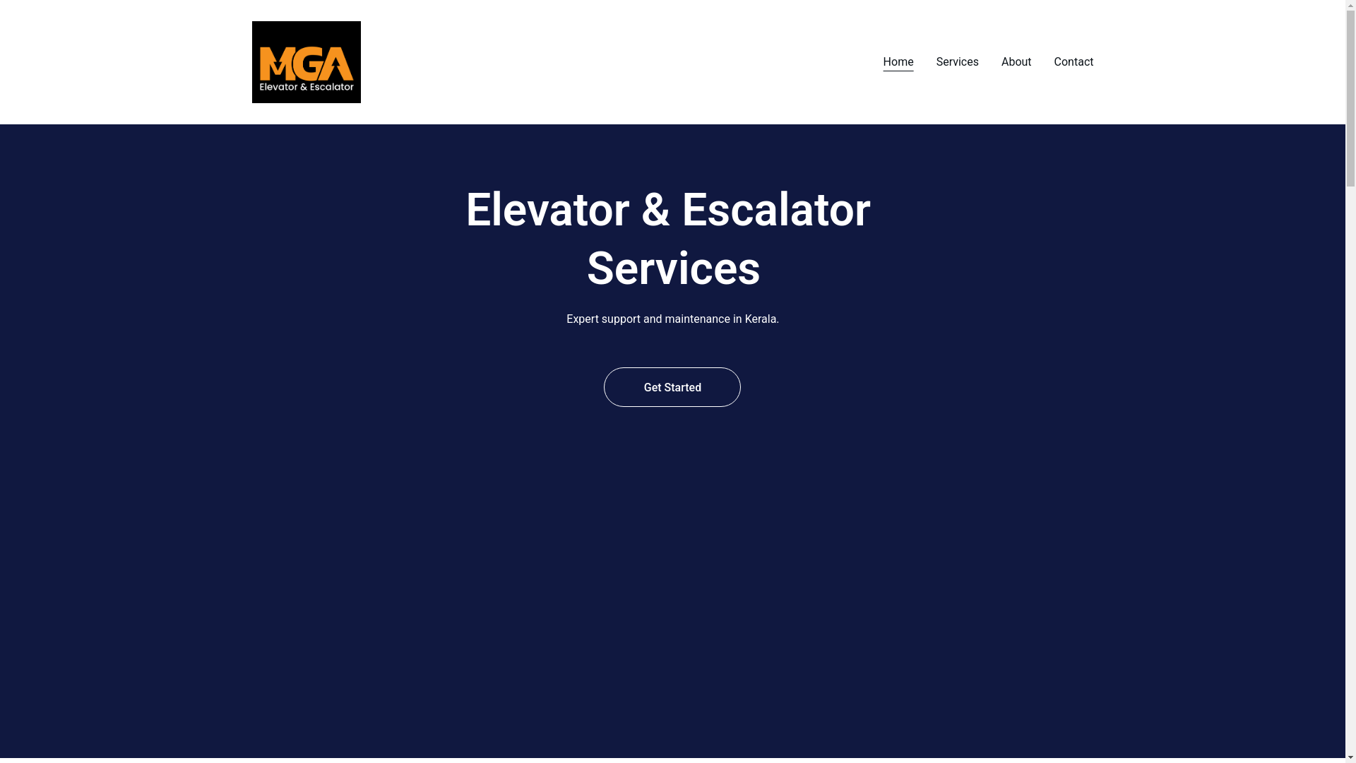 website screenshot of https://mgaelevators.in/