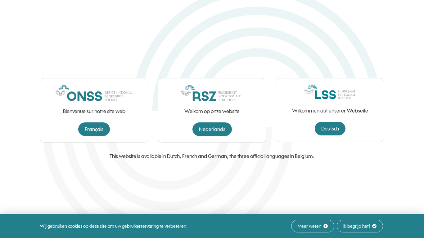 website screenshot of https://onssrszlss.fgov.be/