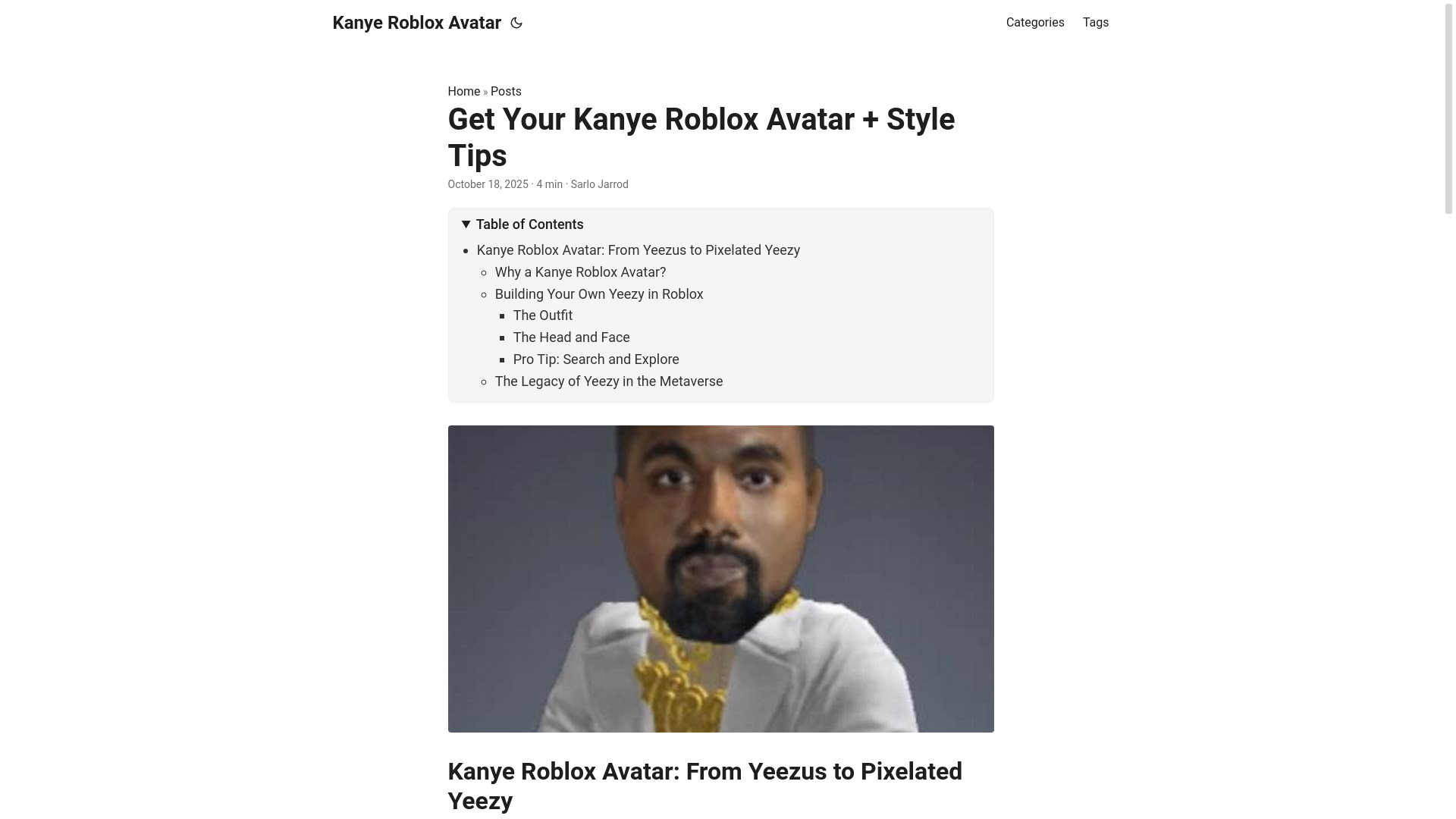 website screenshot of https://kanye-roblox-avatar.pages.dev/