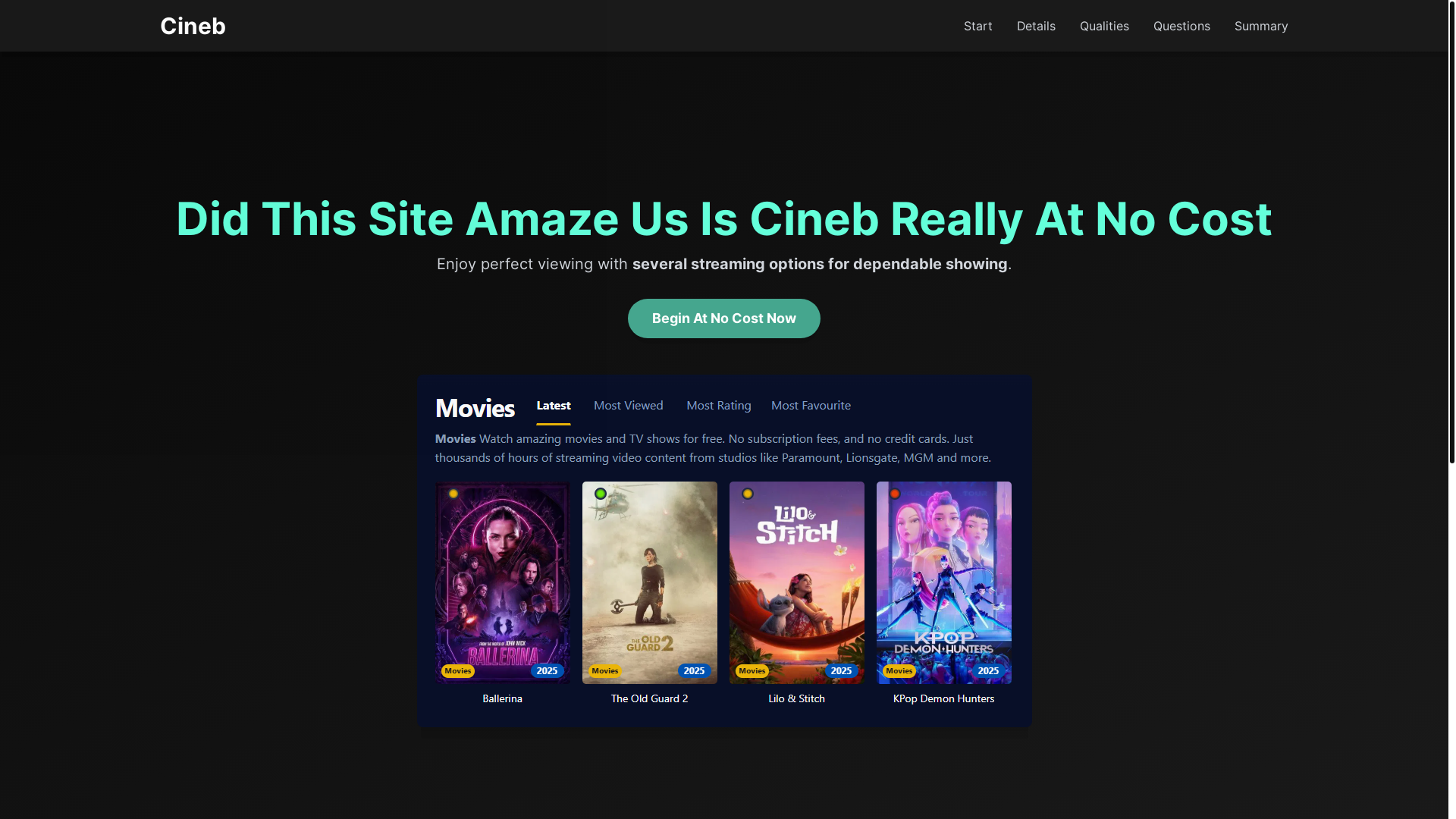 website screenshot of https://cineb-qcg6.pages.dev/