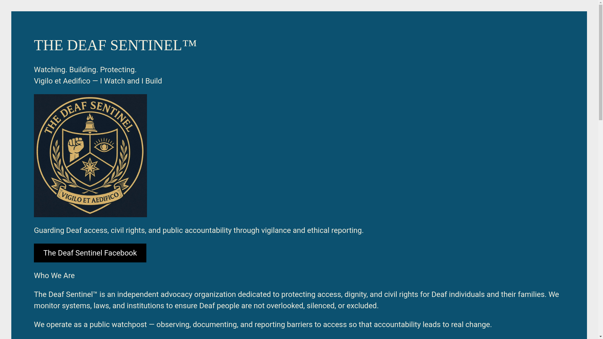 website screenshot of https://thedeafsentinel.org/