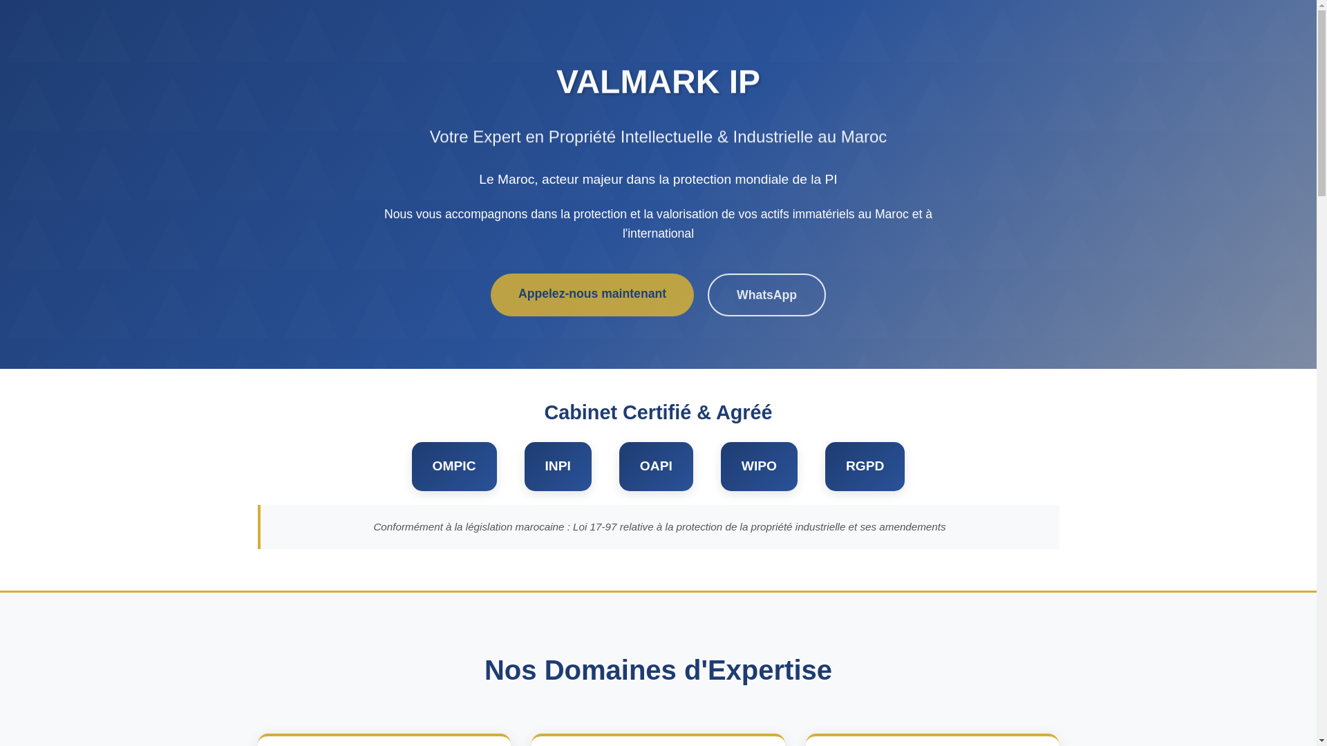 website screenshot of https://valmark.ma/