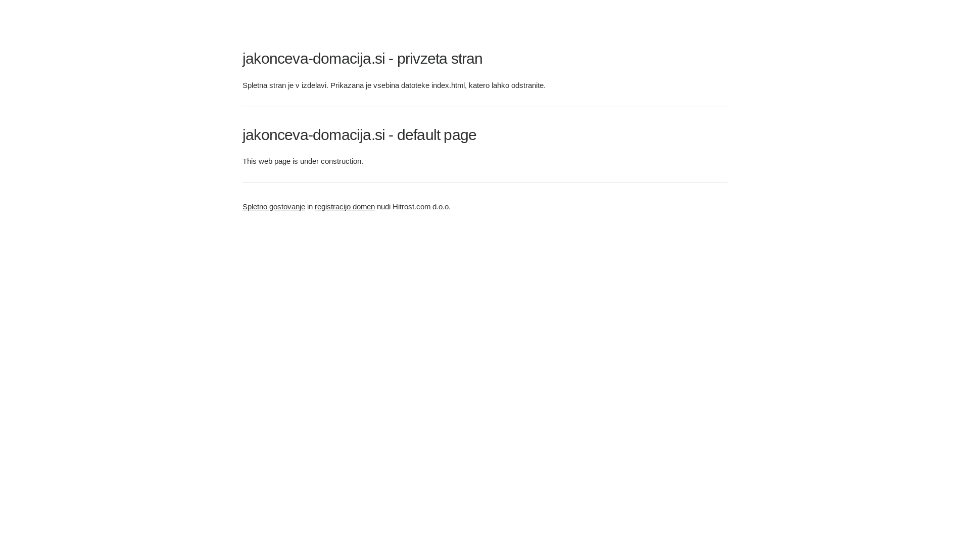website screenshot of https://jakonceva-domacija.si/