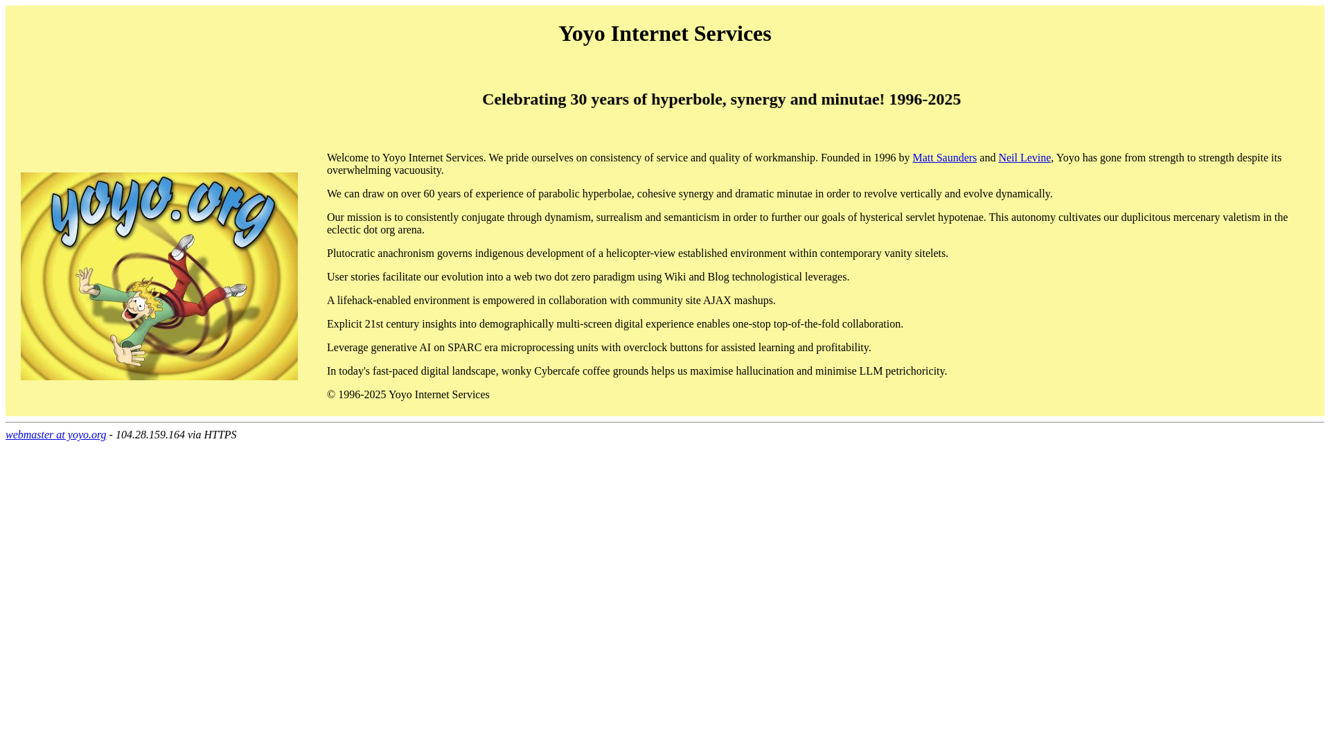 website screenshot of https://yoyo.org/