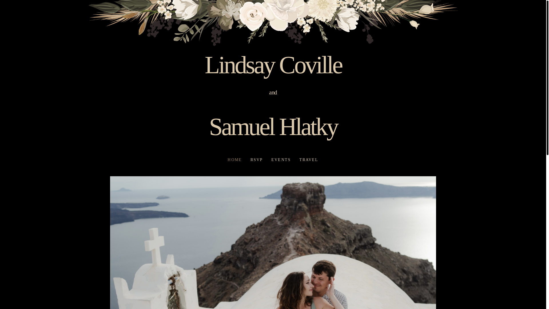 website screenshot of https://lindsayandsam.wedding/