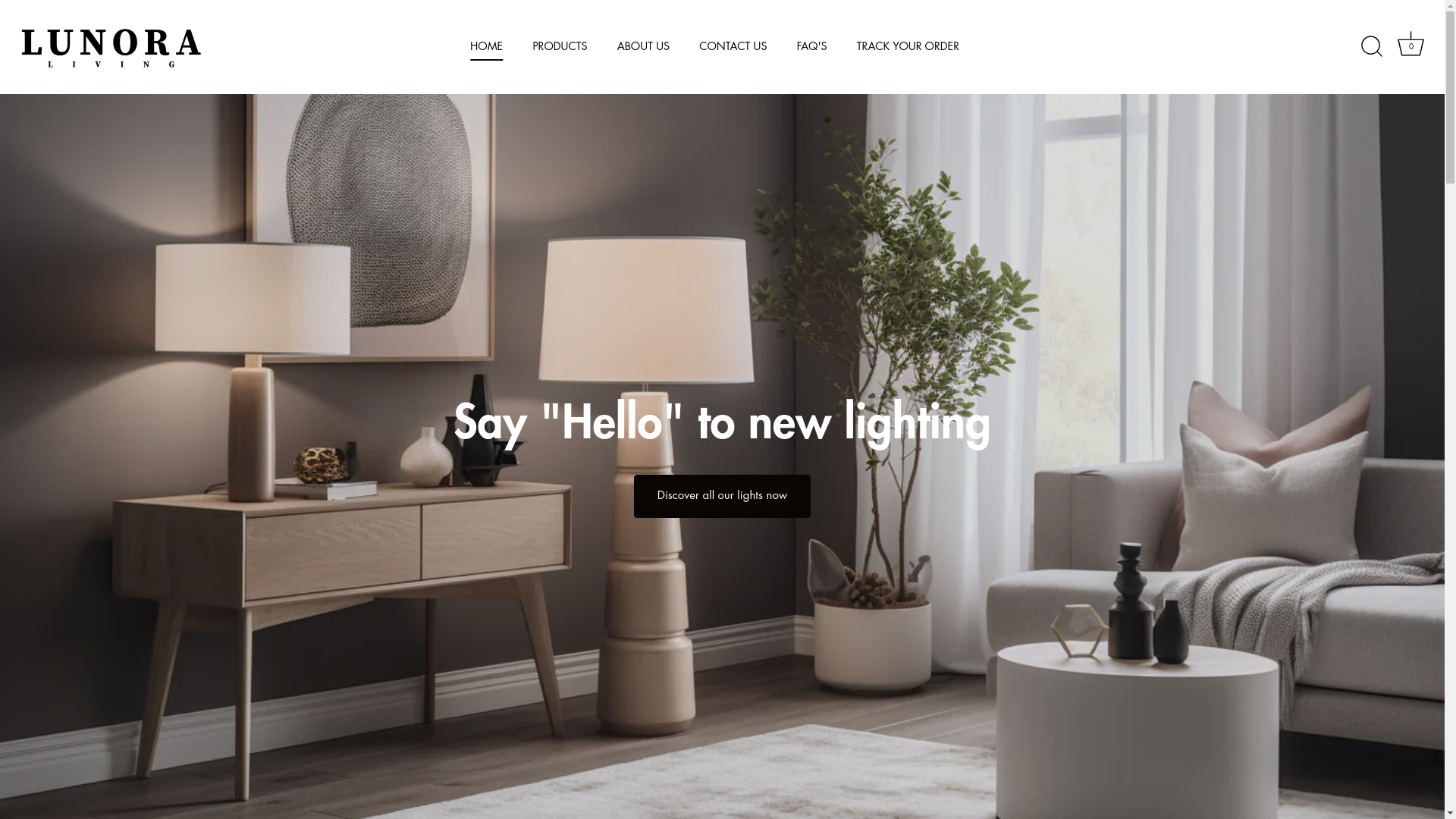 website screenshot of https://lunoralivingshop.com/