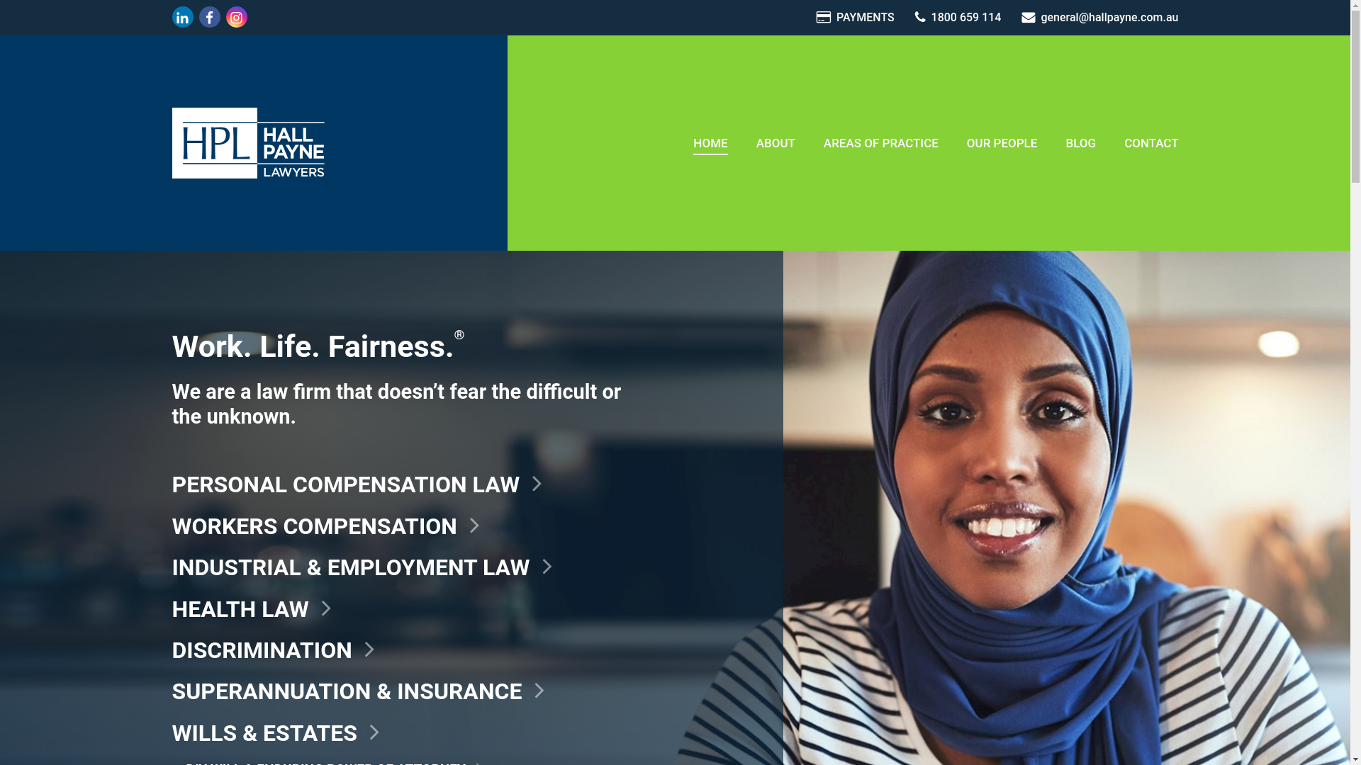 website screenshot of https://hallpayne.services/