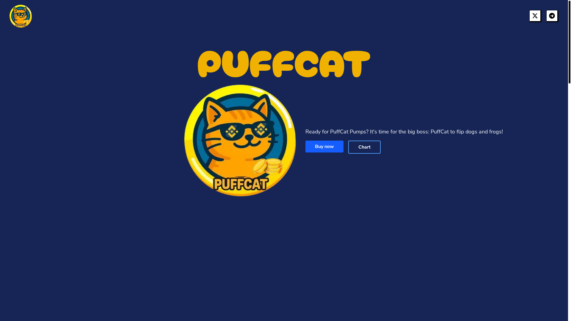 website screenshot of https://puffcattoken.com/