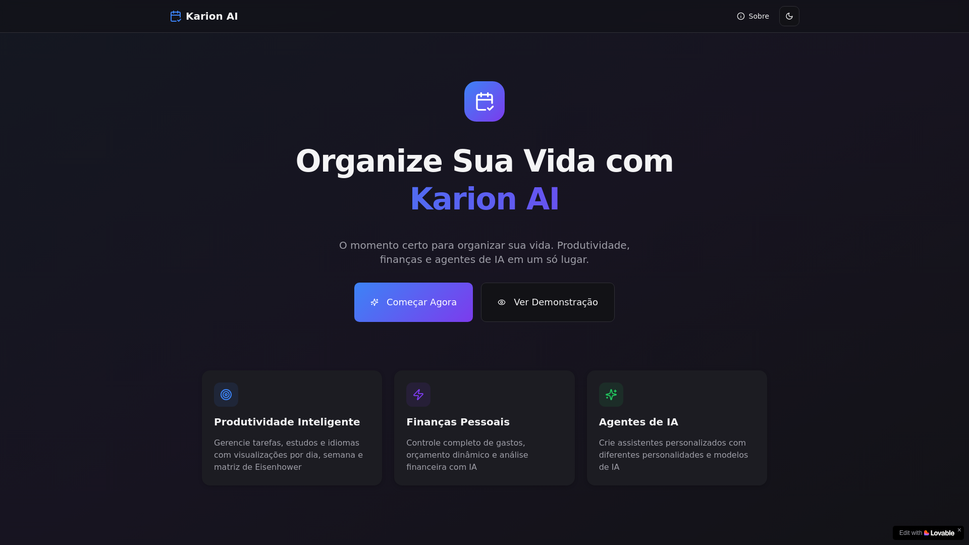 website screenshot of https://karionai.com/