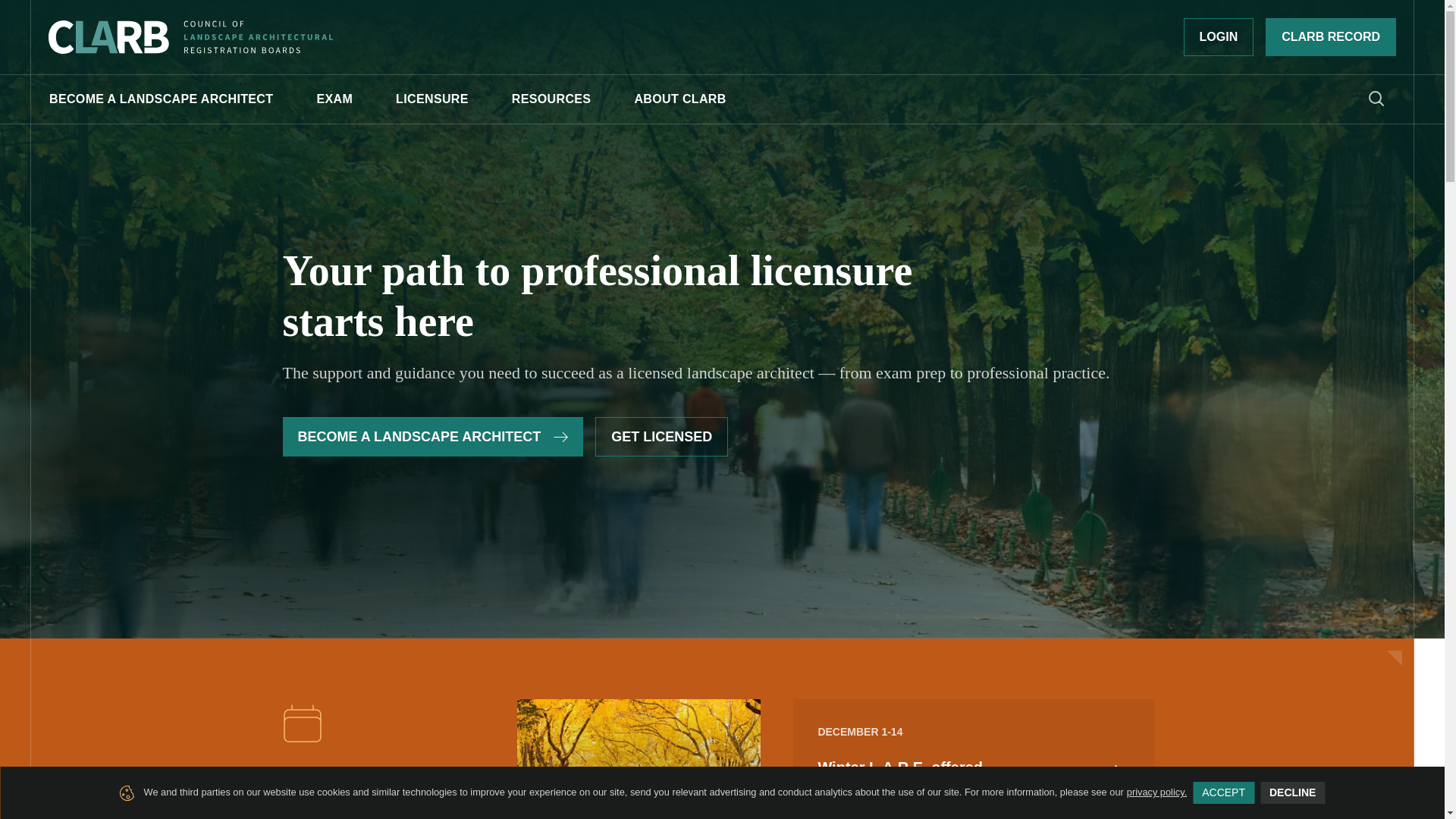 website screenshot of https://clarb.org/