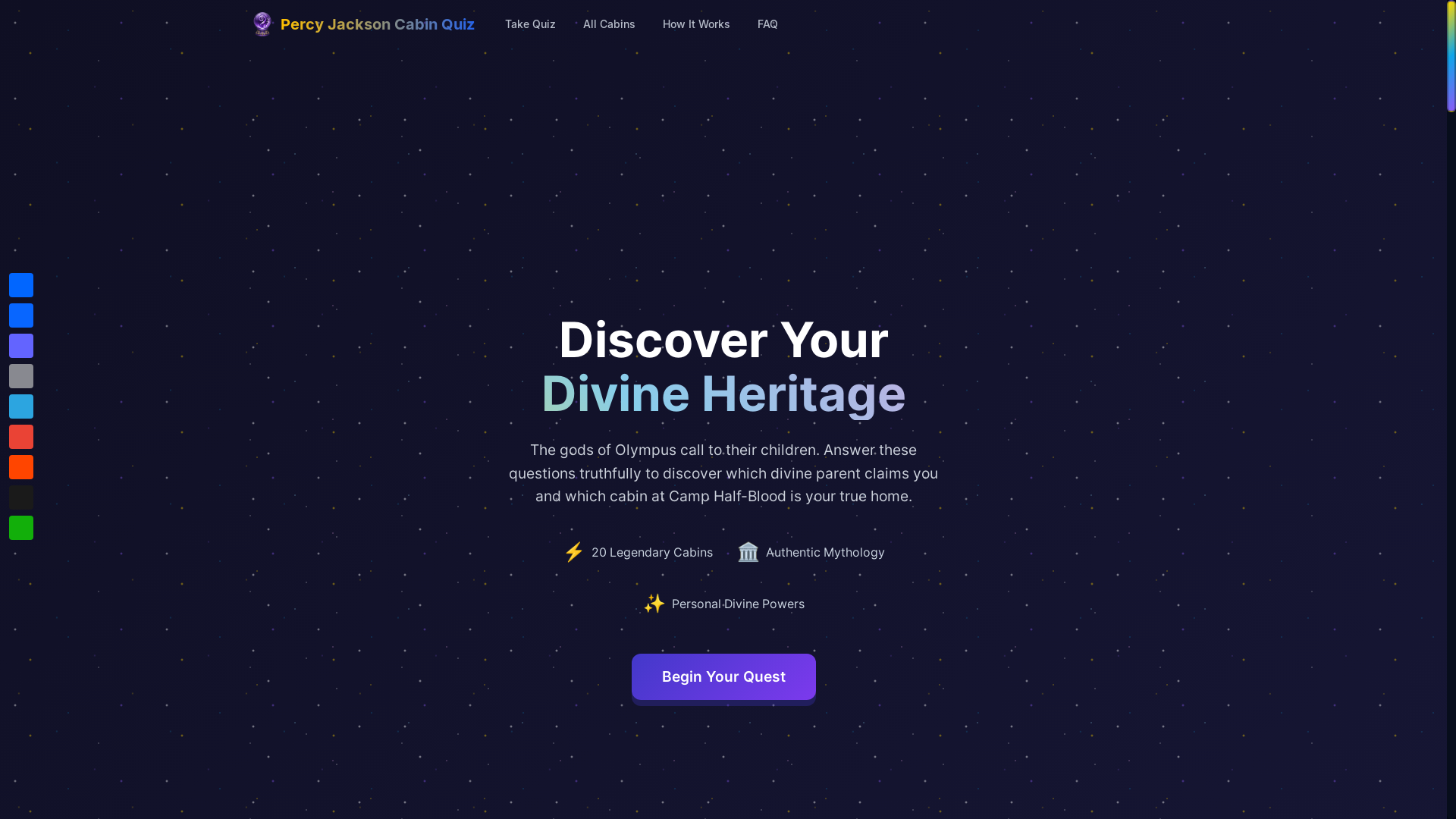 website screenshot of https://percy-jackson-cabins.pages.dev/