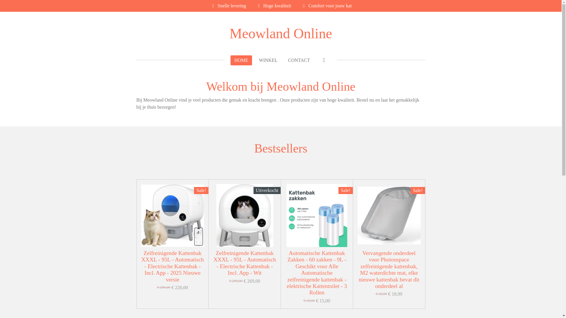 website screenshot of https://meowland.nl/